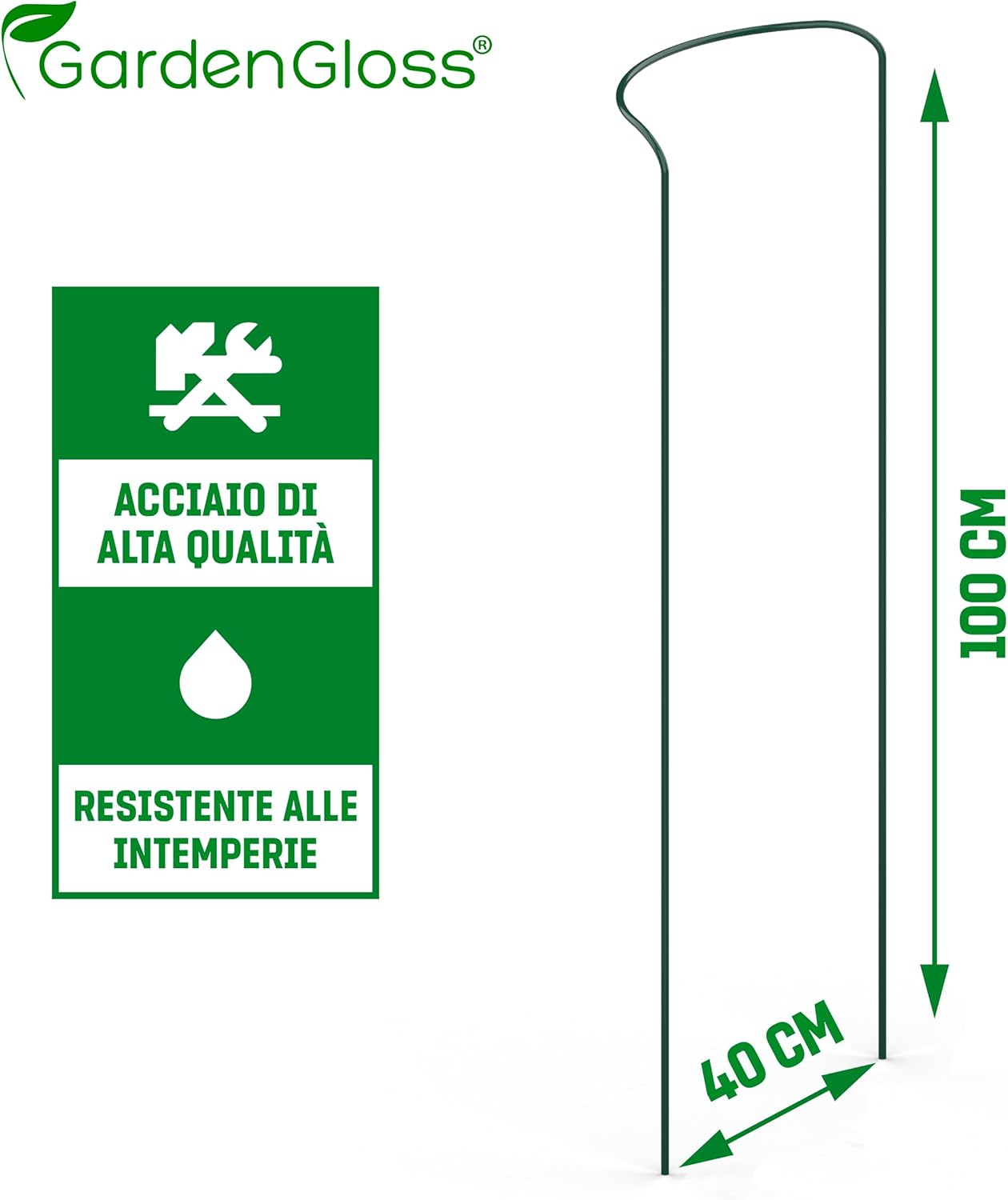 Gardengloss® Supporti per Arbusti Mezzo Rotondo (5 pz) - immagine 2