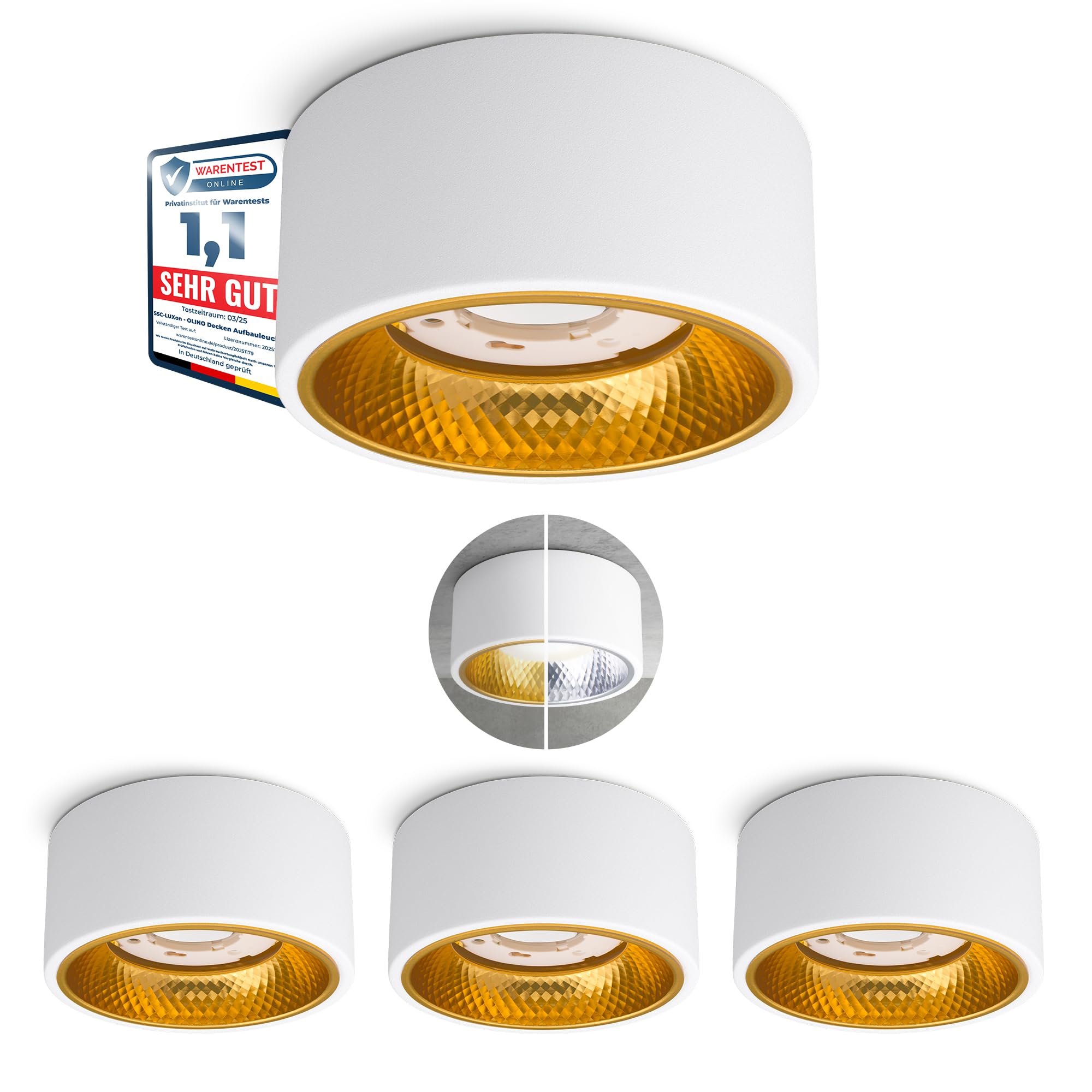 Ssc-luxon Set 4 Faretti da Incasso OLINO GX53