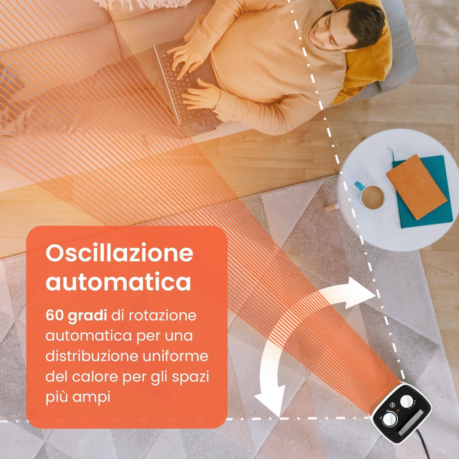 Pro Breeze Termoventilatore Ceramico 2000W, Bianco - immagine 4