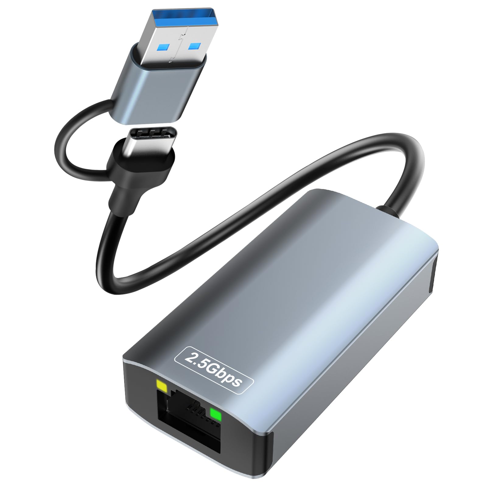 Adattatore USB Ethernet 2500Mbps 2 in 1 USB C