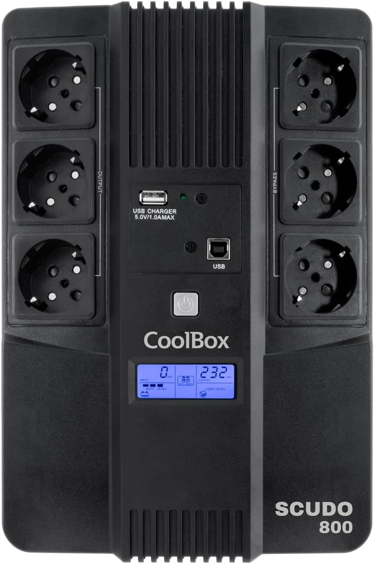 Coolbox SCUDO3 UPS 800VA 480W con Display LCD - immagine 1