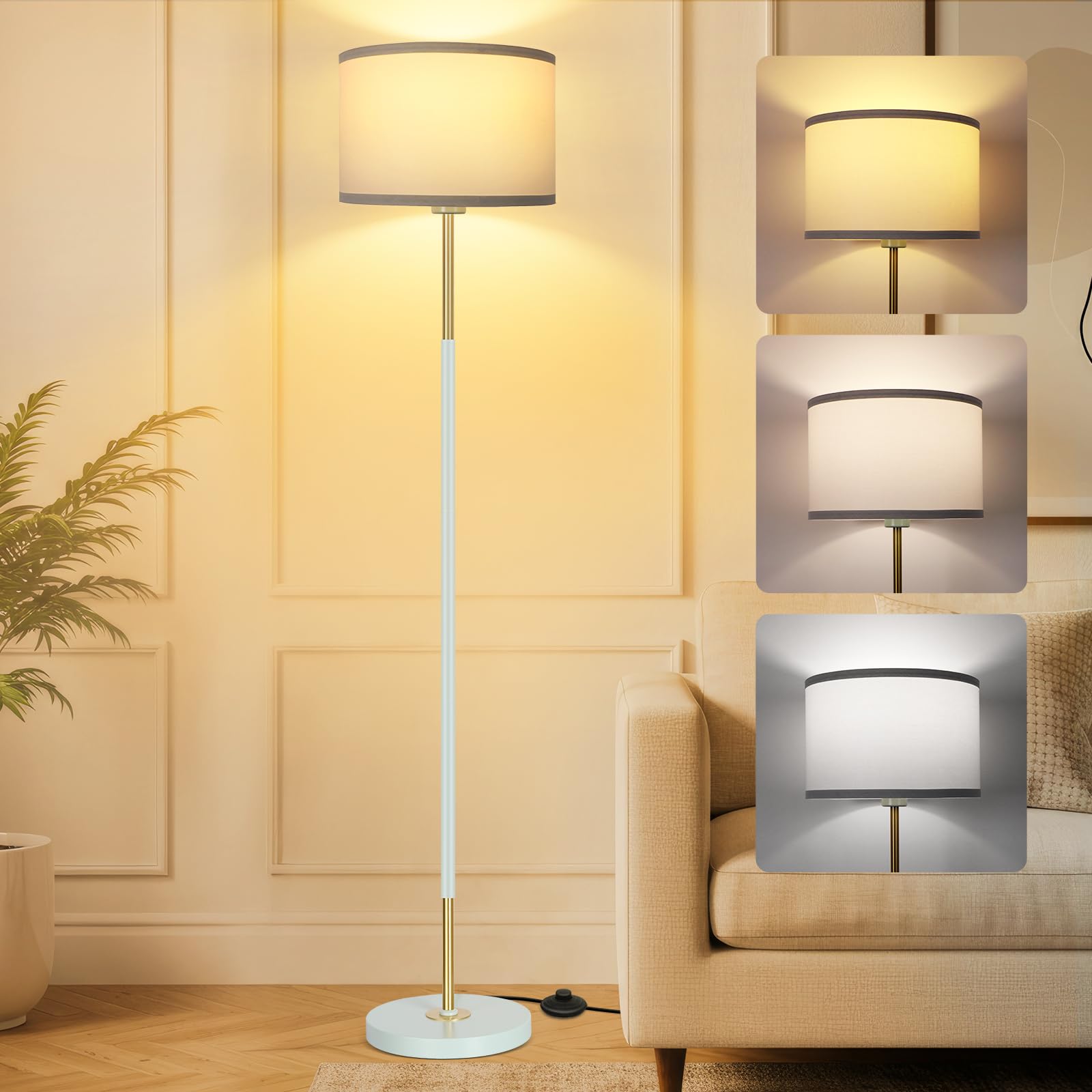 OUTON Lampada da Terra Salotto Vintage Turchese