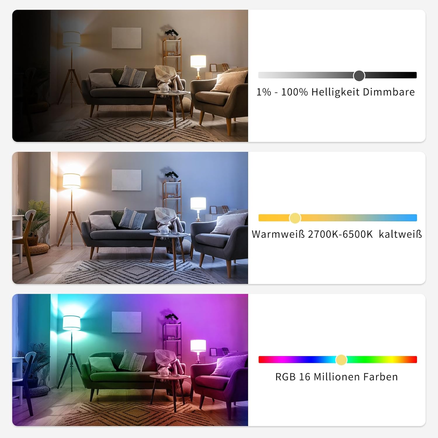 I-shunfa WiFi RGBWW E27 Lampadina Smart 10W, 2 Pezzi - immagine 4