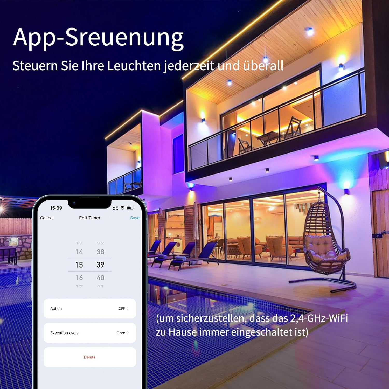 I-shunfa WiFi RGBWW E27 Lampadina Smart 10W, 2 Pezzi - immagine 6