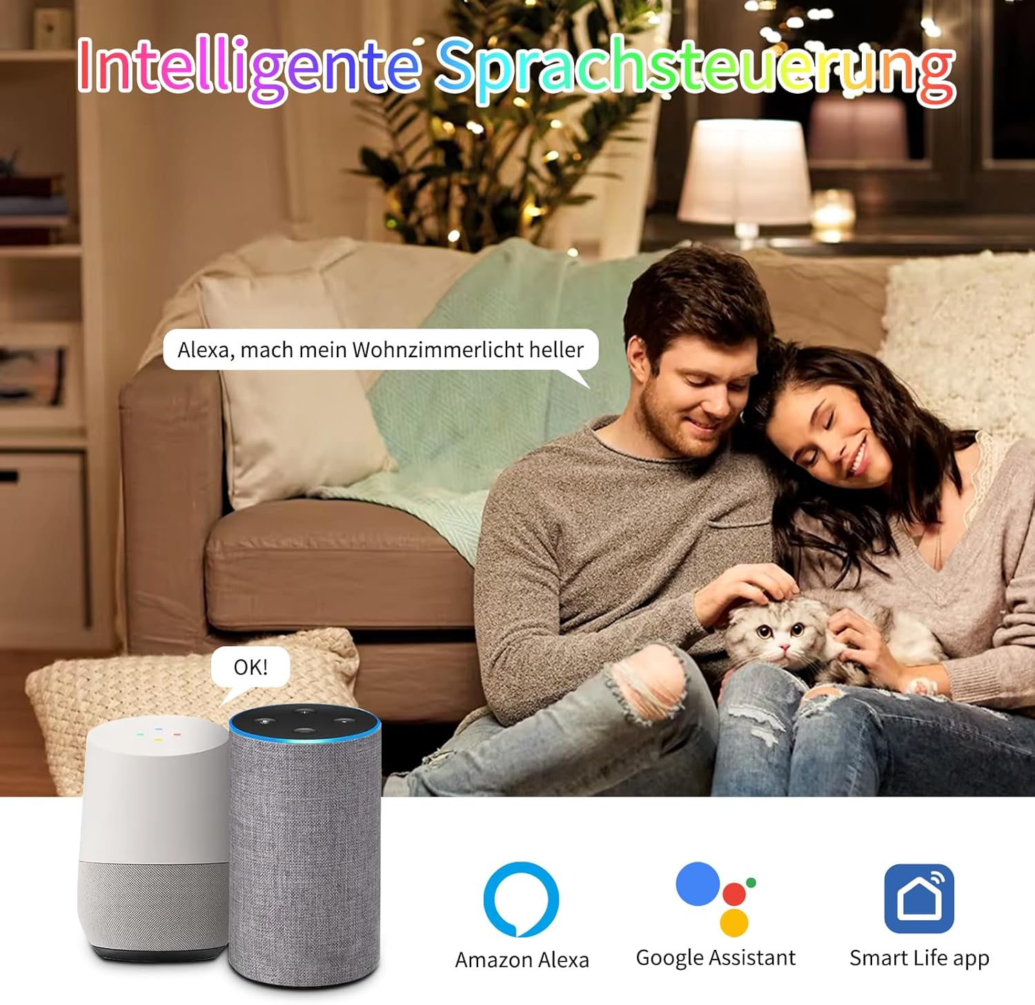 I-shunfa WiFi RGBWW E27 Lampadina Smart 10W, 2 Pezzi - immagine 7