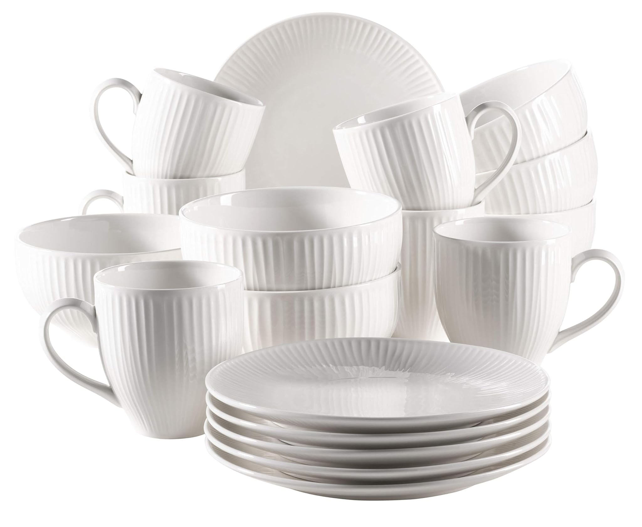MÄSER Dalia - Set da colazione in porcellana, 18, colore: Bianco