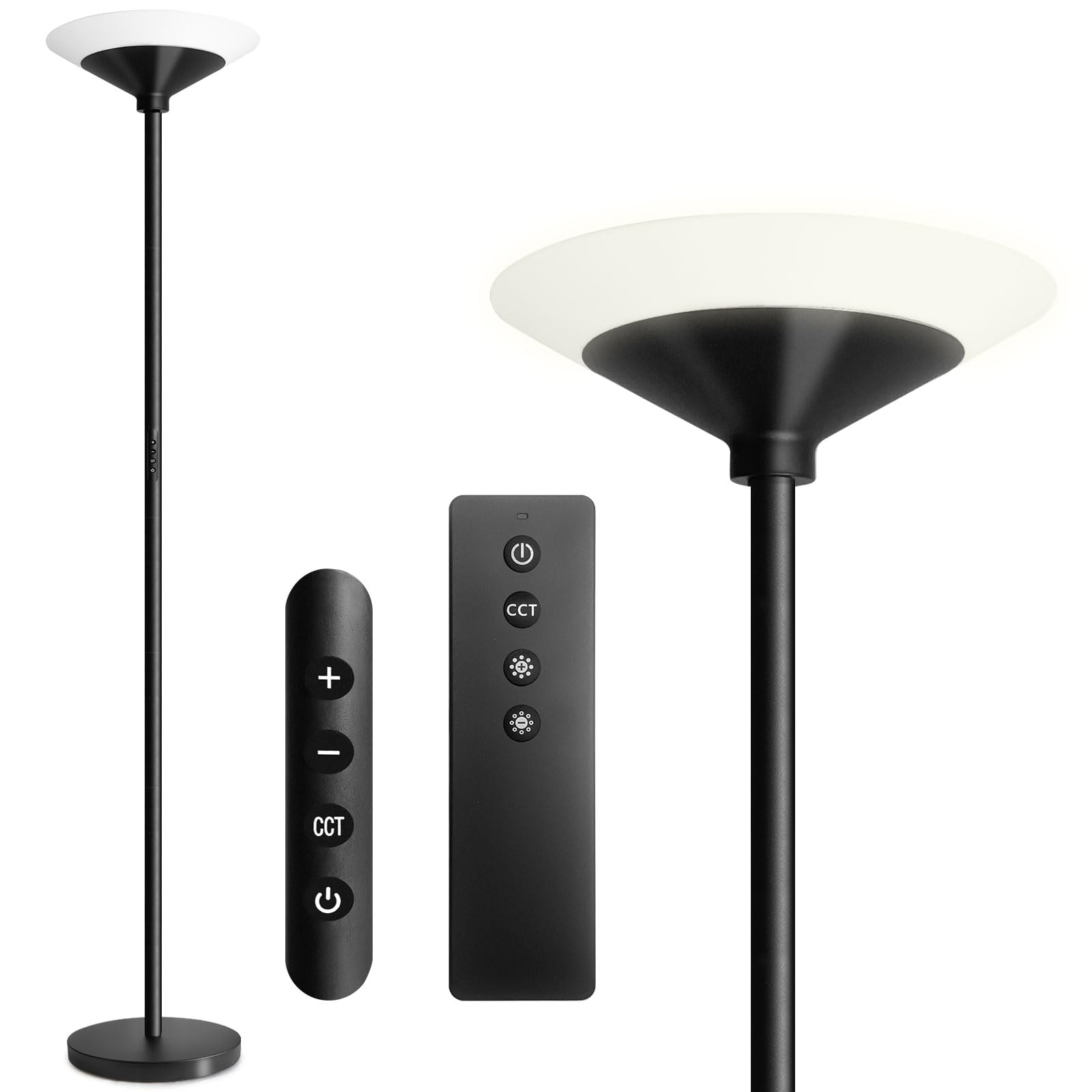 BBHome Piantana Lampada da Terra LED 27W, Nero