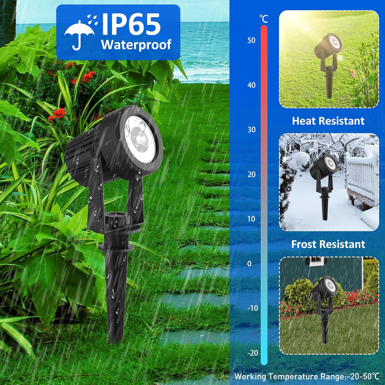 T-sunus Faretti Solari da Giardino RGB 6 Colori (2 Pezzi) - immagine 5