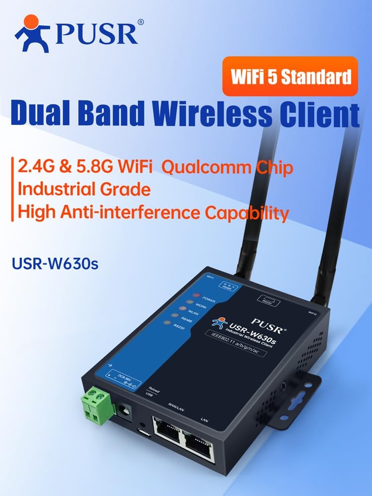 Pusr USR-W630s - Gateway WiFi Industriale Dual Band - immagine 2