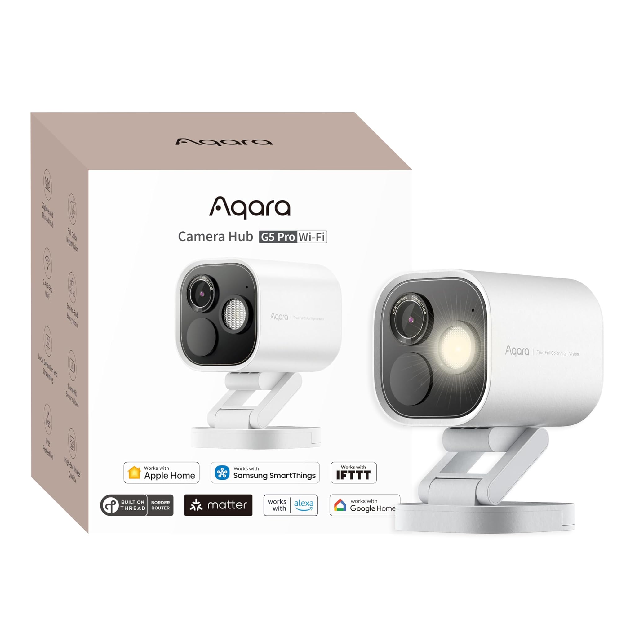 Aqara 4MP Esterna Telecamera Hub G5 Pro WiFi, Bianco