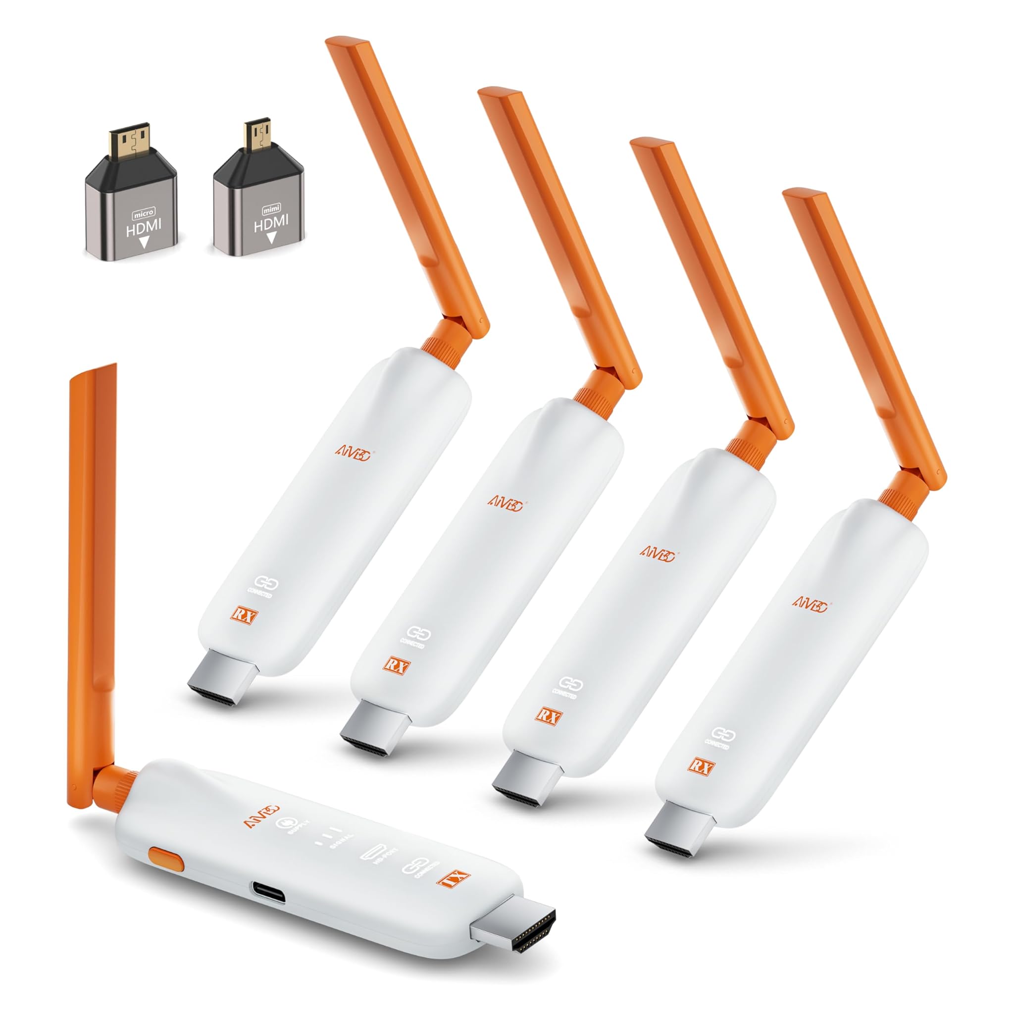 Trasmettitore e 4 Ricevitori HDMI Wireless 5G con Display LED