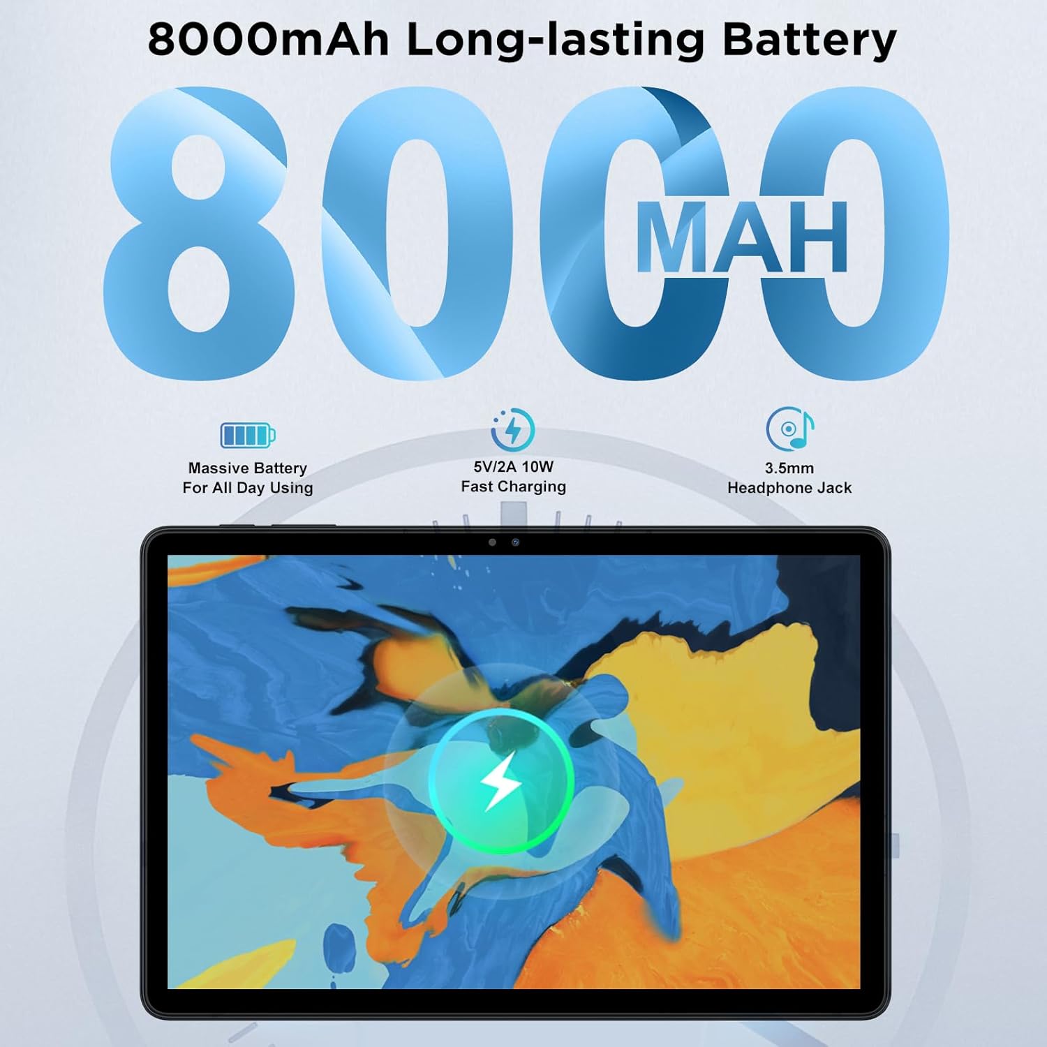 Ascrecem Tablet 11 Pollici Android WiFi6 Octa-Core, Grigio - immagine 3