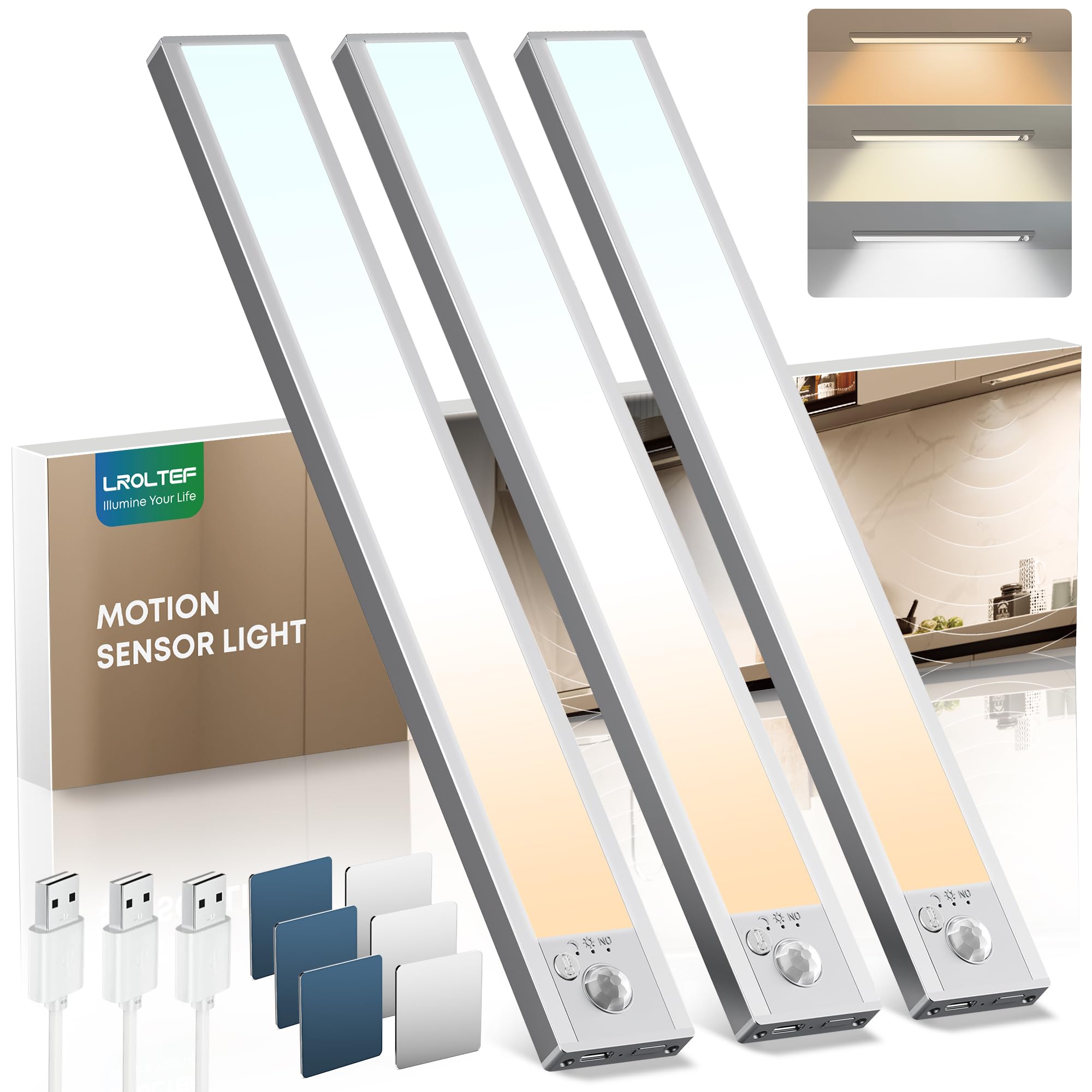 Luce LED Sottopensile Cucina 30CM con Sensore di Movimento