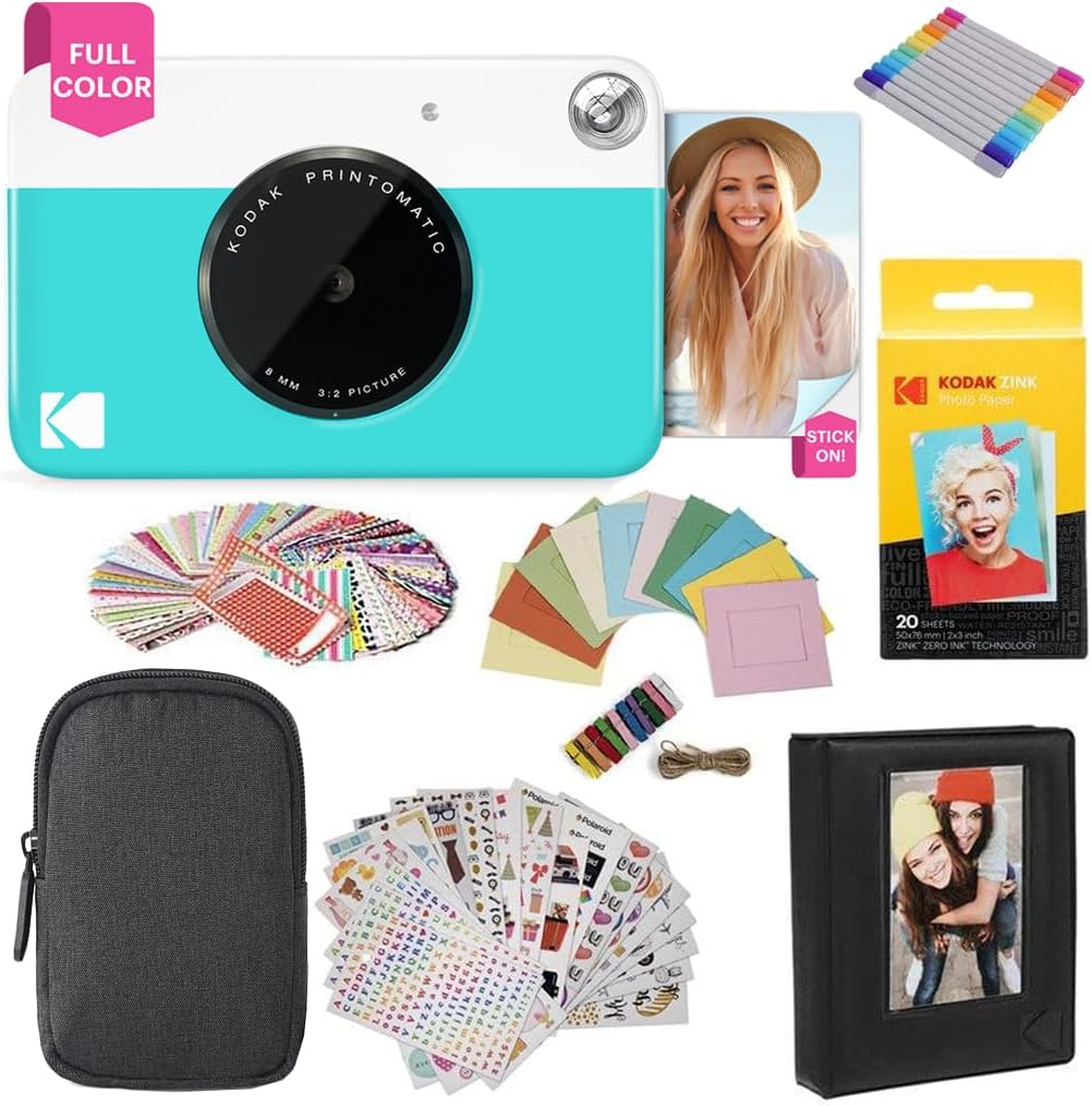 Kodak Printomatic Instant Camera (Blu) - Confezione Regalo - immagine 1