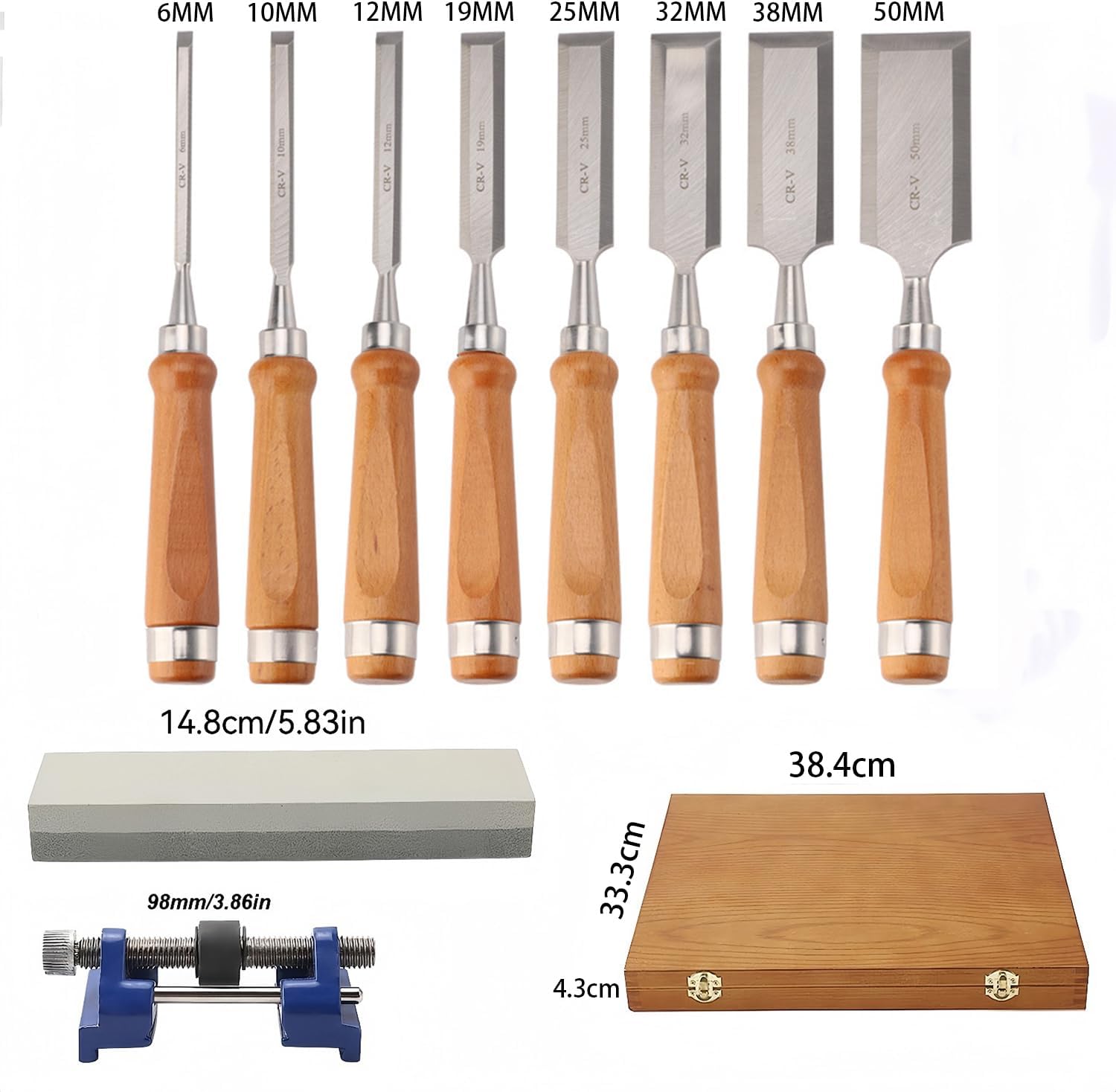 Set 8 Scalpelli per Legno da 1/4" a 2" - immagine 3
