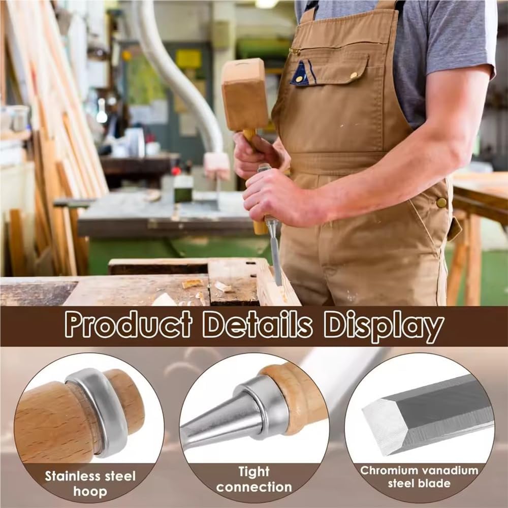 Set 8 Scalpelli per Legno da 1/4" a 2" - immagine 4