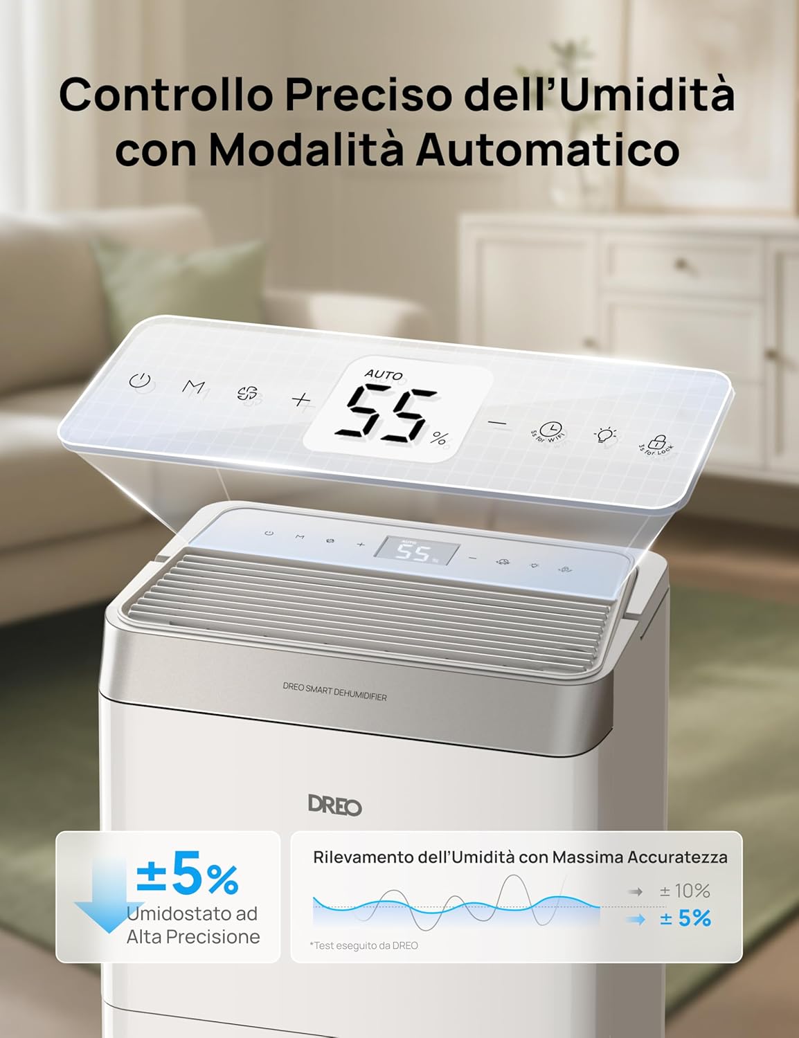 Dreo Deumidificatore Casa Muffa 20L/24h Alexa & WiFi - immagine 5