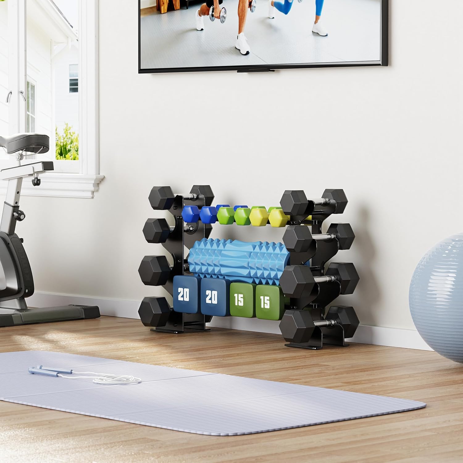 Supporto Manubri a 4 Livelli per Palestra Domestica - immagine 2