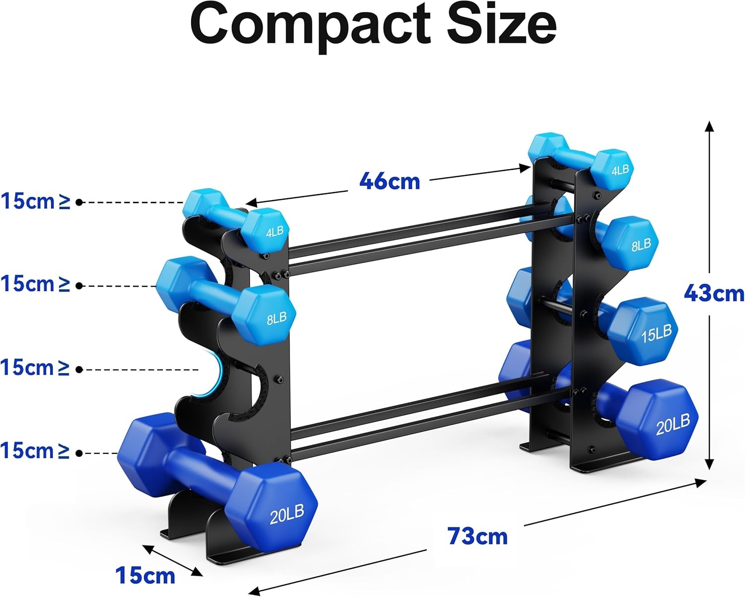 Supporto Manubri a 4 Livelli per Palestra Domestica - immagine 6