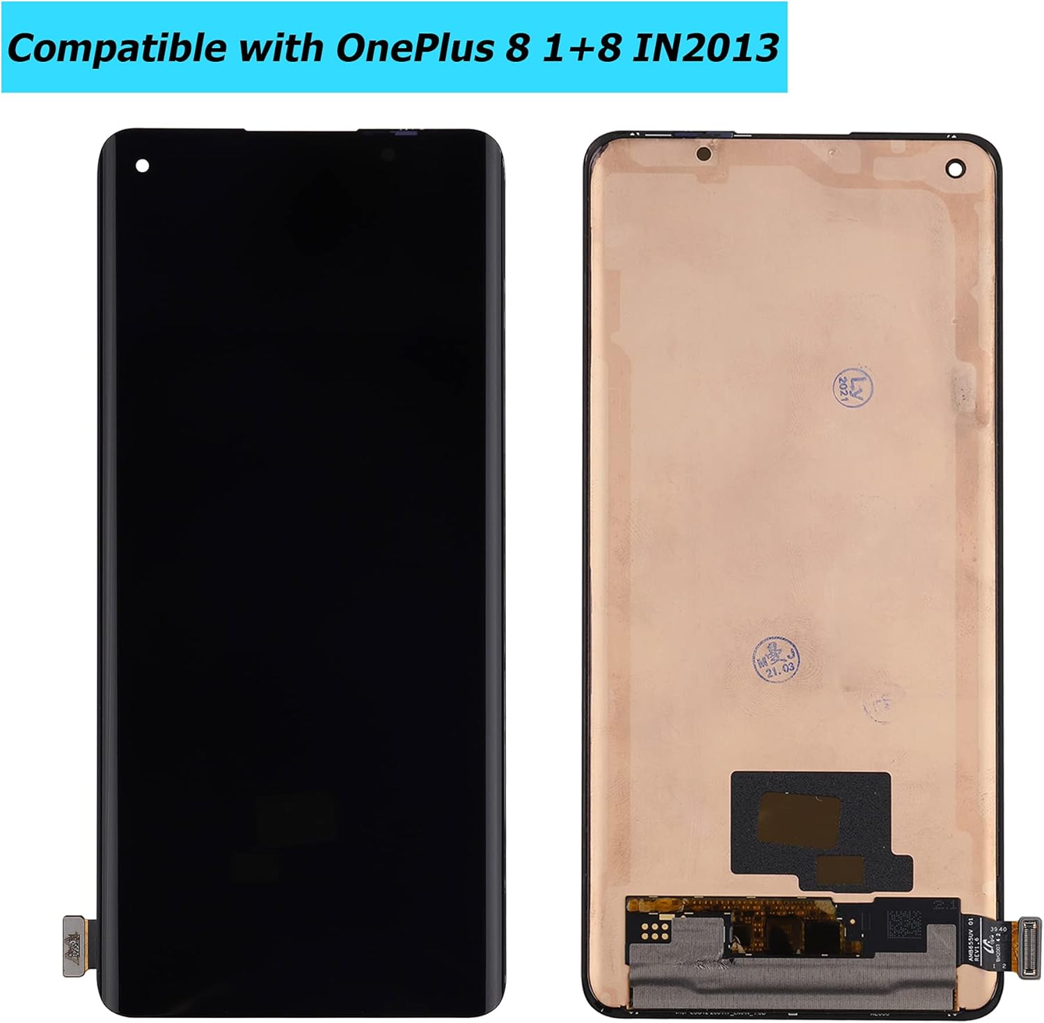 Vvsialeek - Display Fluid AMOLED per OnePlus 8 (Nero) - immagine 2