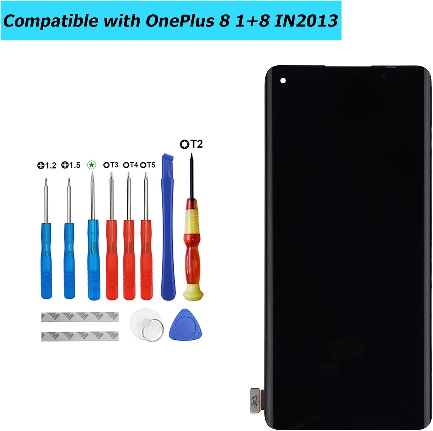 Vvsialeek - Display Fluid AMOLED per OnePlus 8 (Nero) - immagine 3