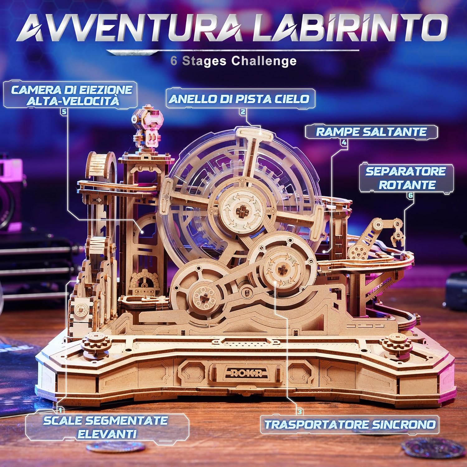 Rokr Puzzle 3D in Legno Gear Ball Challenge - immagine 3