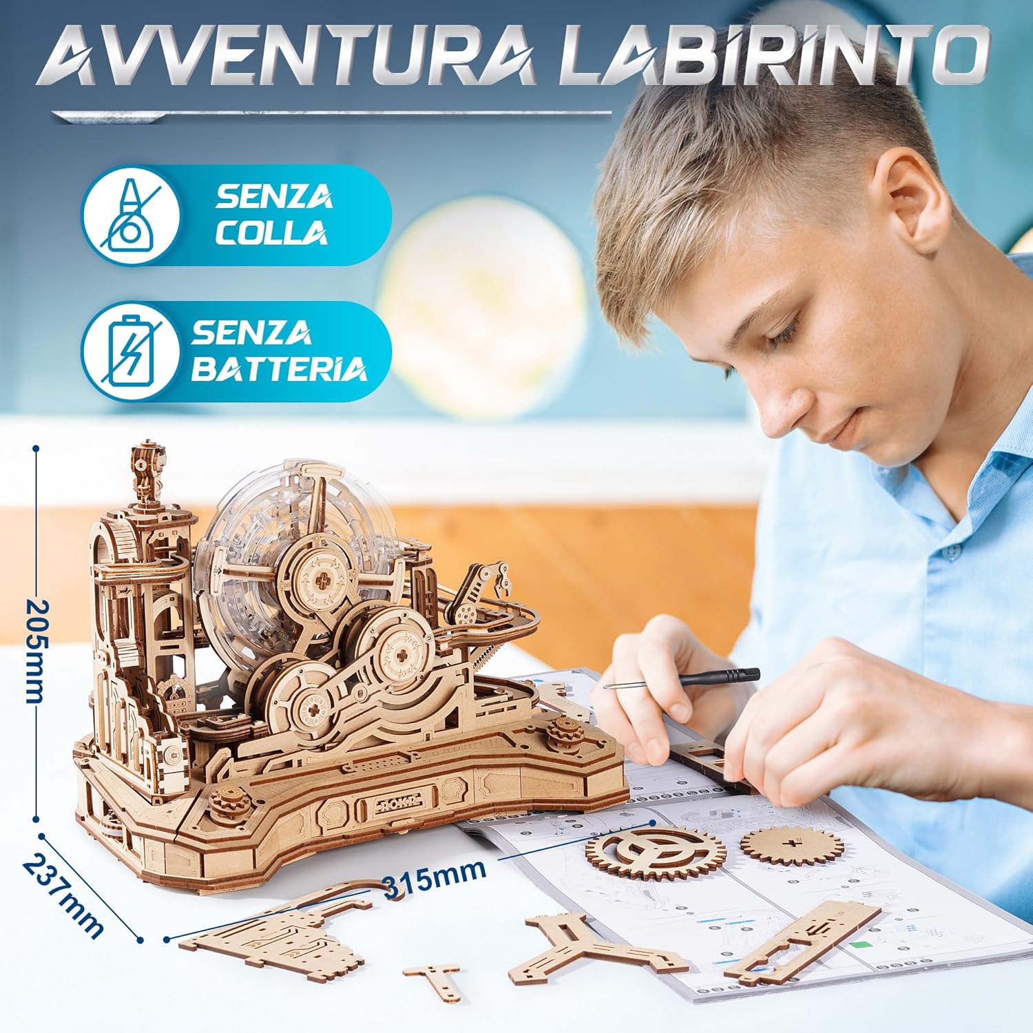 Rokr Puzzle 3D in Legno Gear Ball Challenge - immagine 5