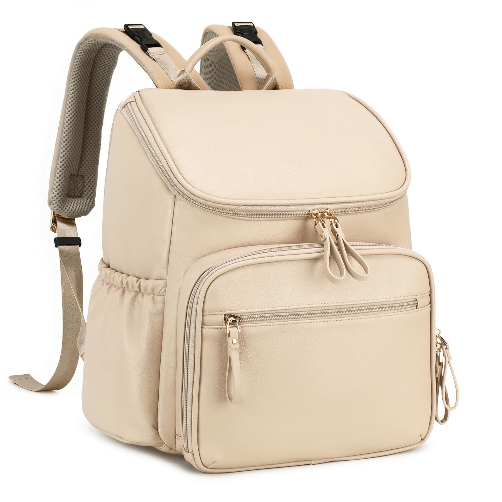 Large Capacity Diaper Bag with Stroller Buckle, Water-Resistant Travel Backpack with Insulated Pockets