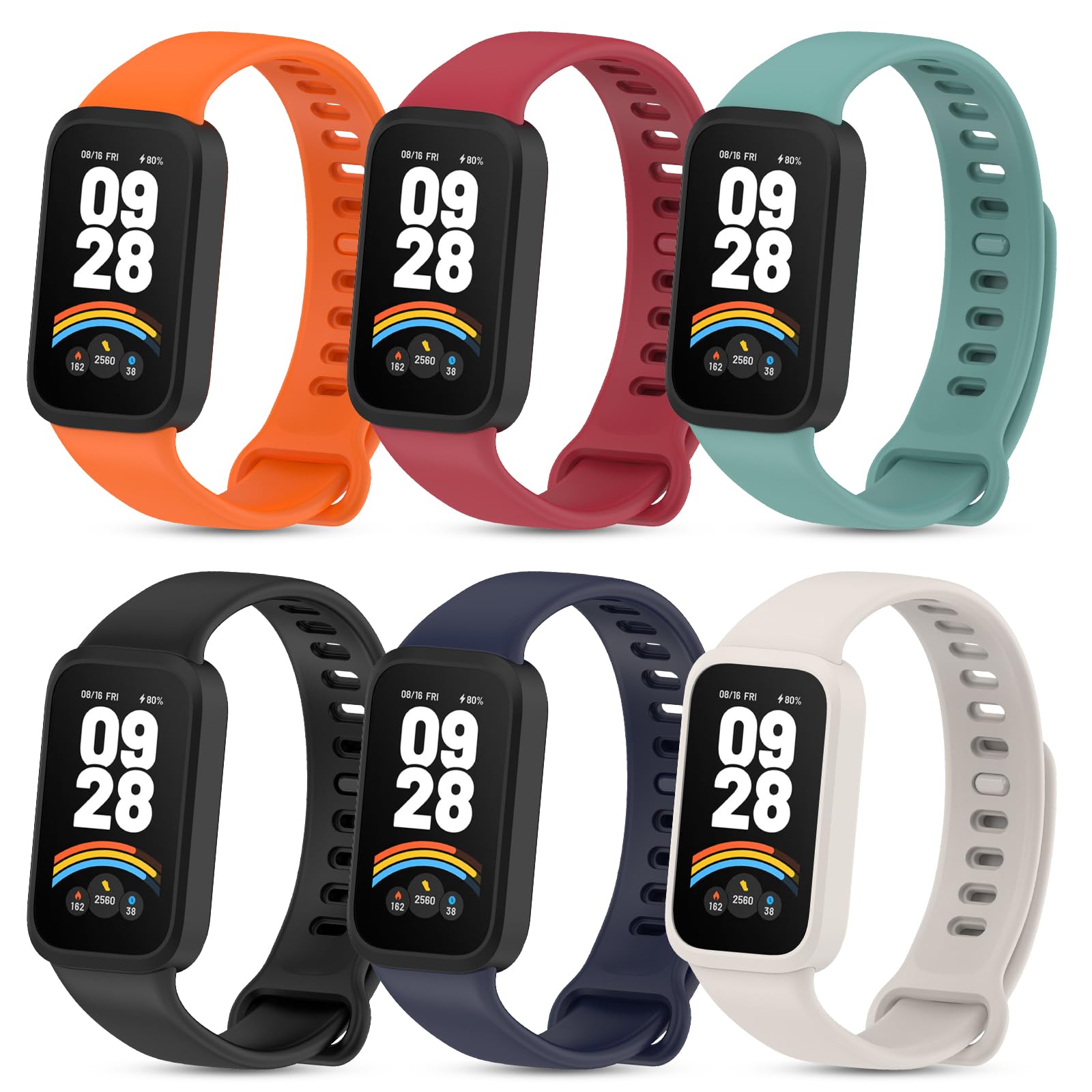 CHULN 6 PCS Cinturini per Xiaomi Smart Band 9 Active