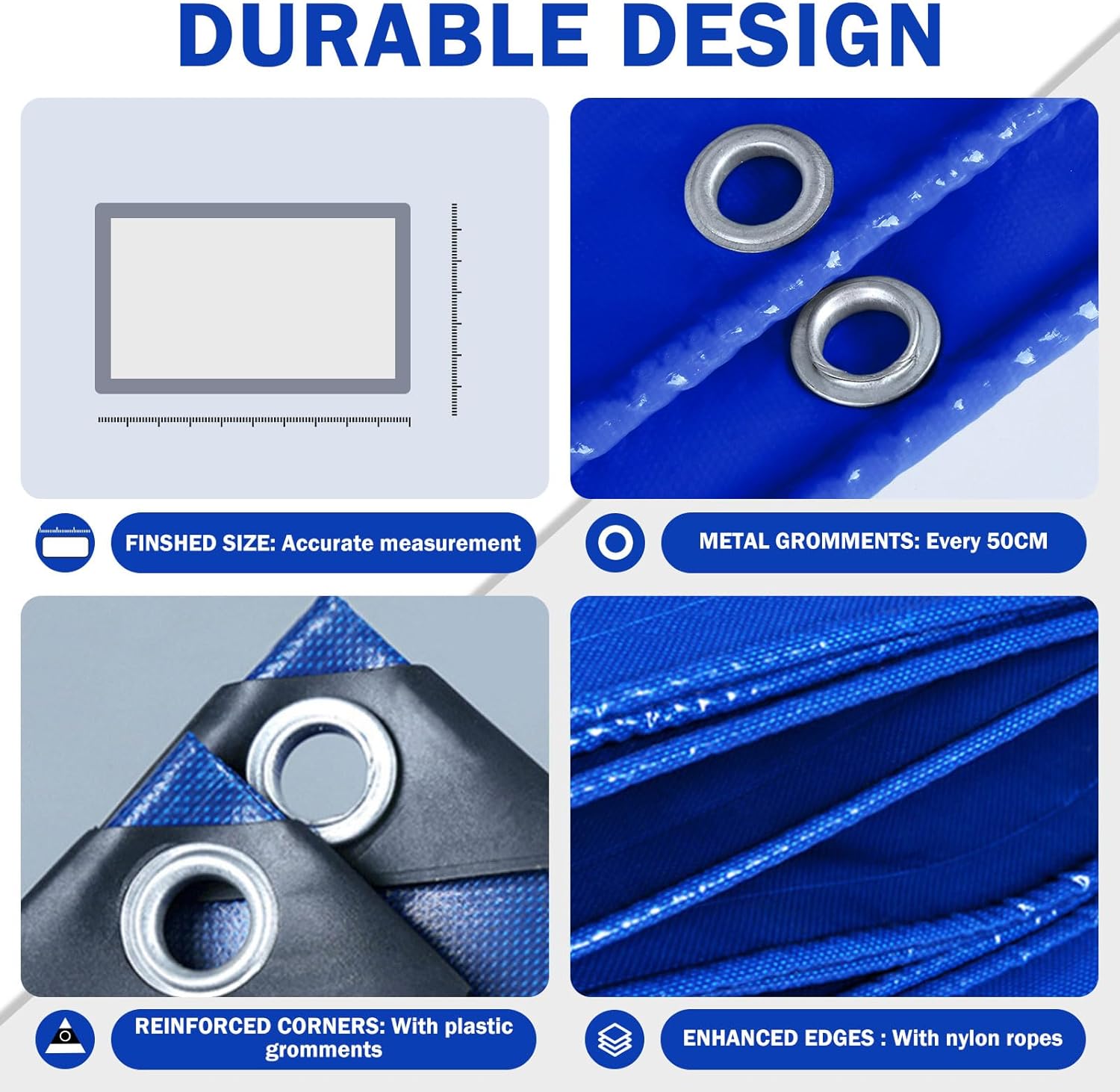 Shanna Telone Impermeabile PVC 3x5m 440 g/m², Blu - immagine 5