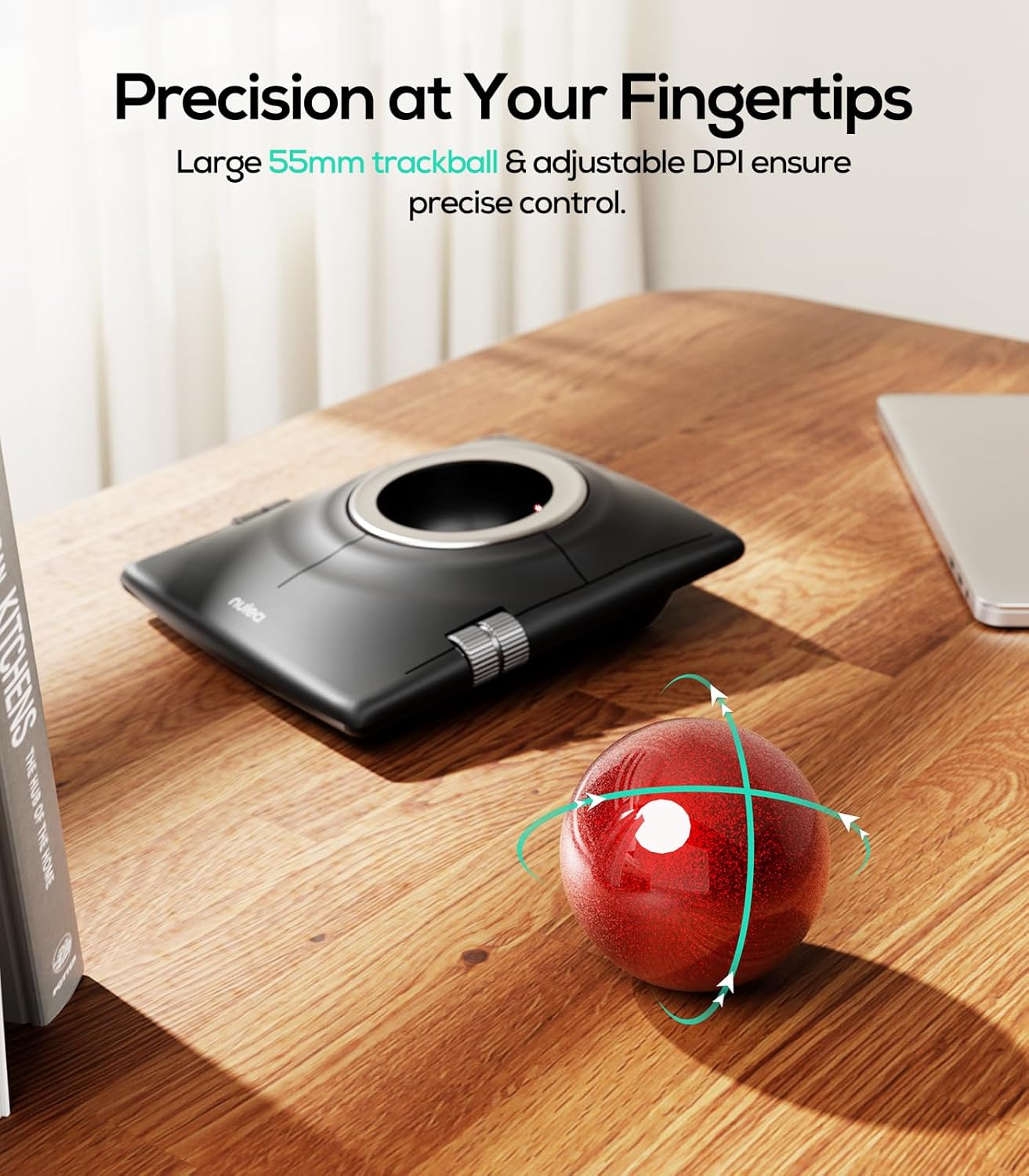 Nulea Wireless Trackball Mouse Ergonomica 55mm - immagine 2