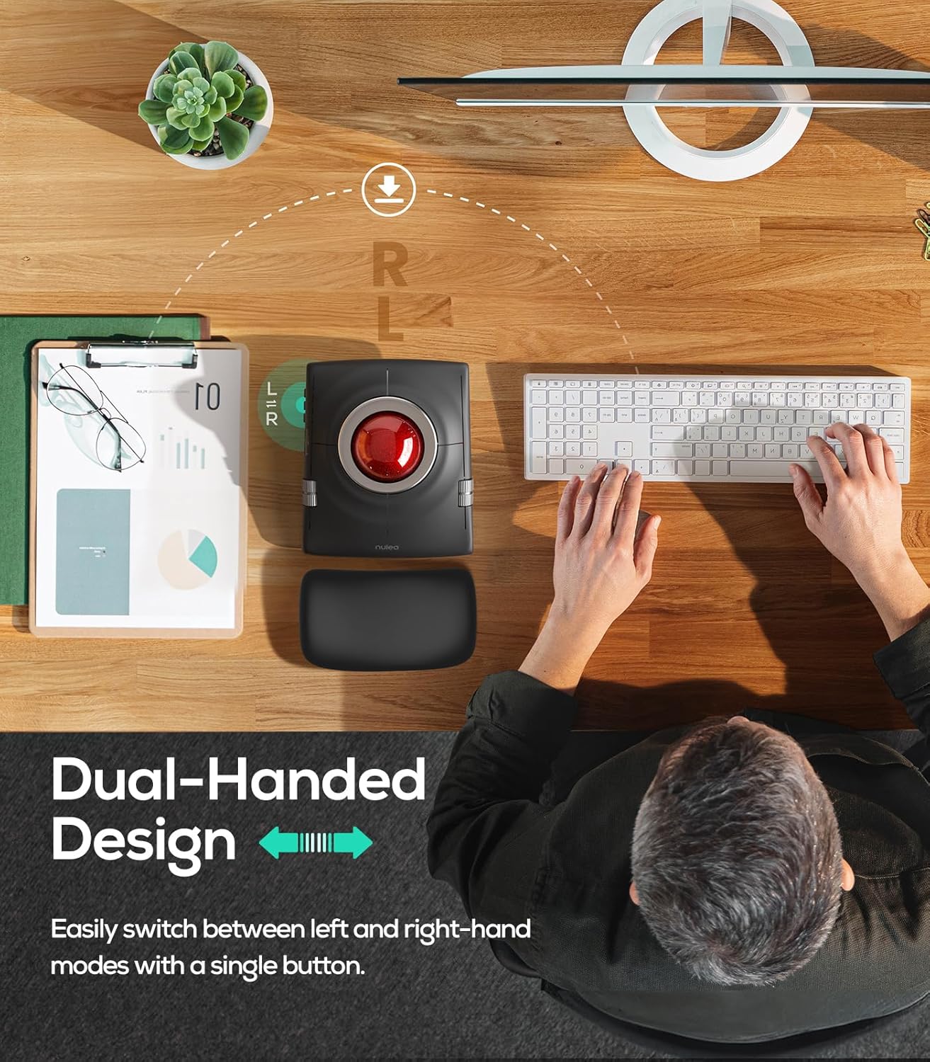 Nulea Wireless Trackball Mouse Ergonomica 55mm - immagine 5