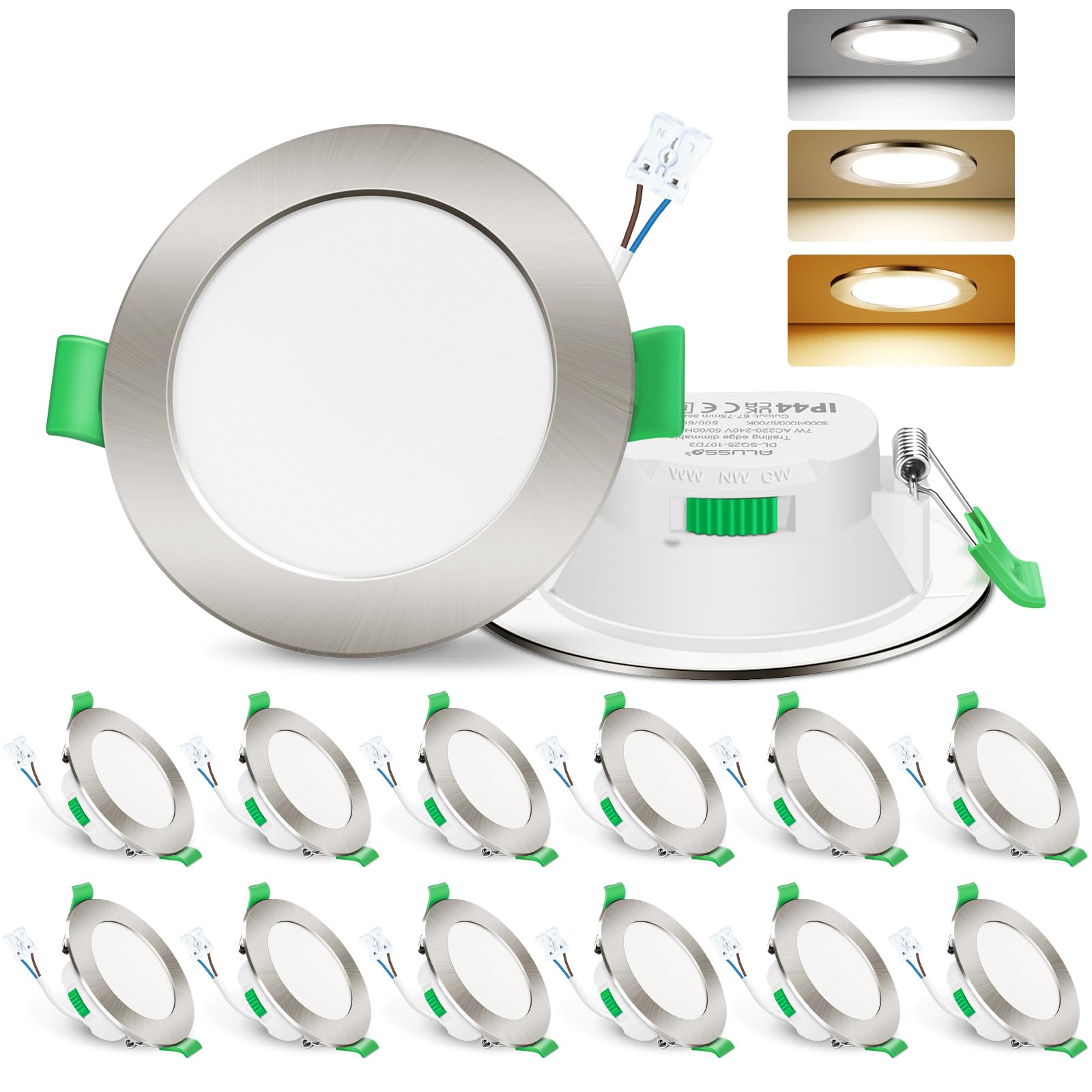 Alusso Lighting Faretto LED da Incasso 7W (Set di 12)