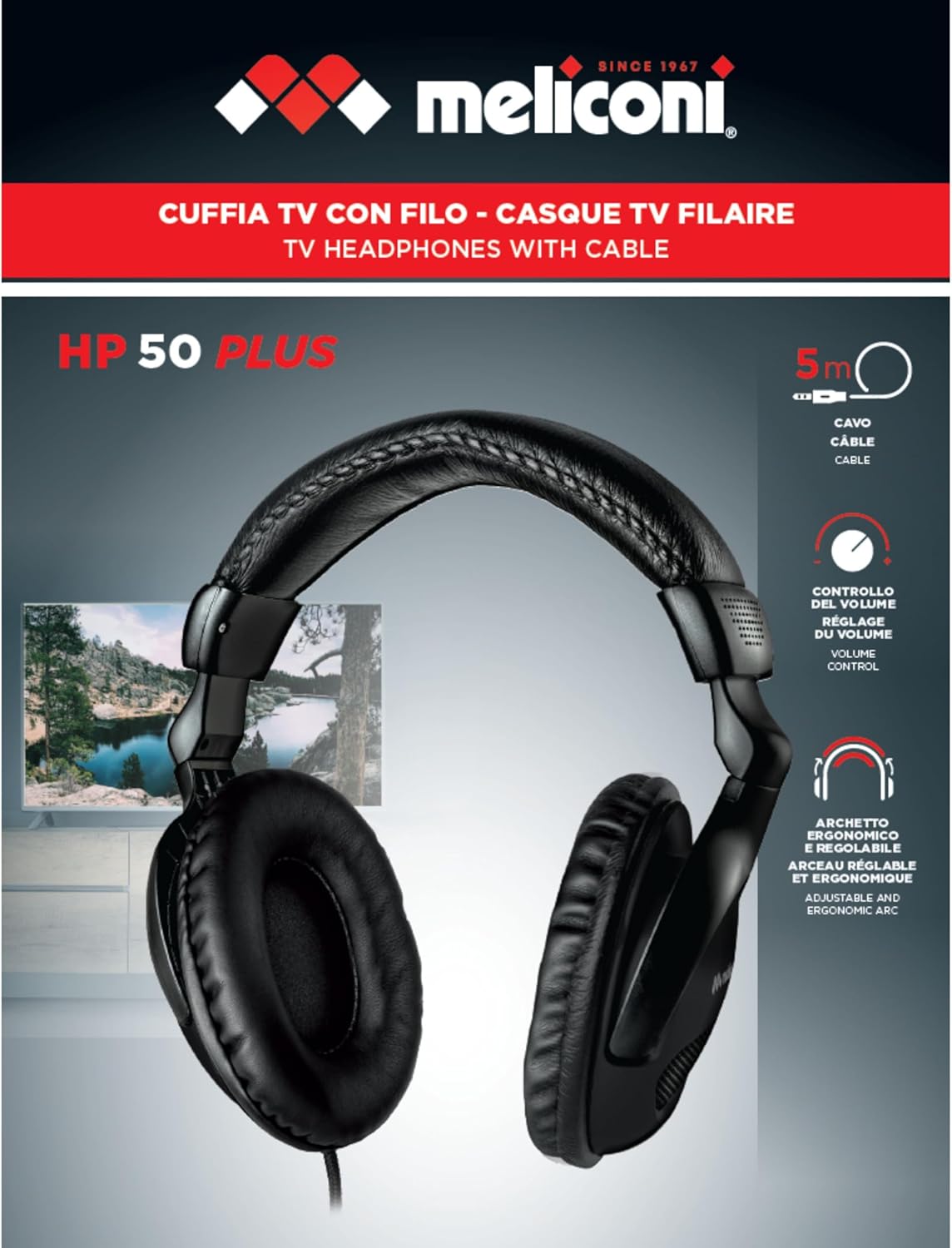 Meliconi HP 50 plus - Cuffie con Cavo Audio 5m - immagine 2