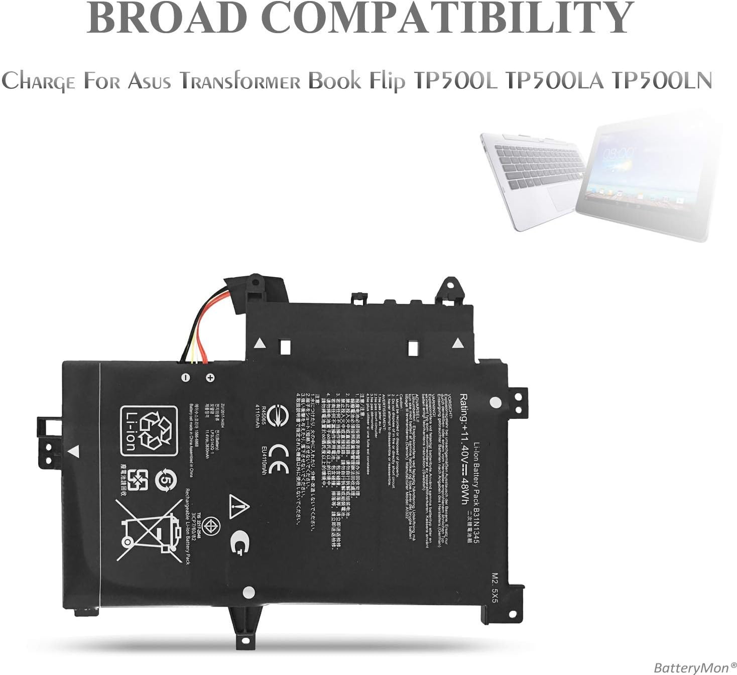 Askc B31N1345 Batteria per ASUS TP500L Series - immagine 2