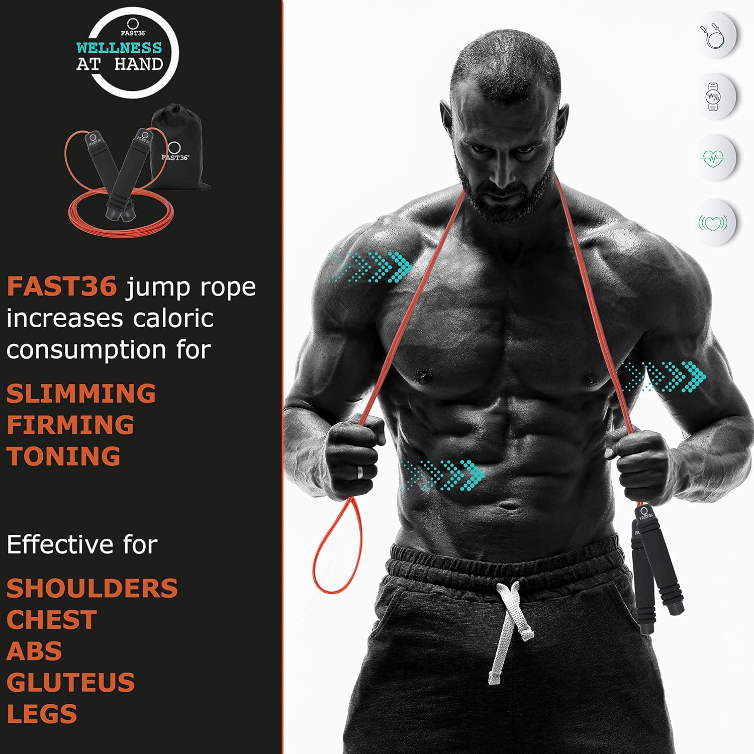 Fast36 Corda per Saltare Professionale Regolabile - immagine 2