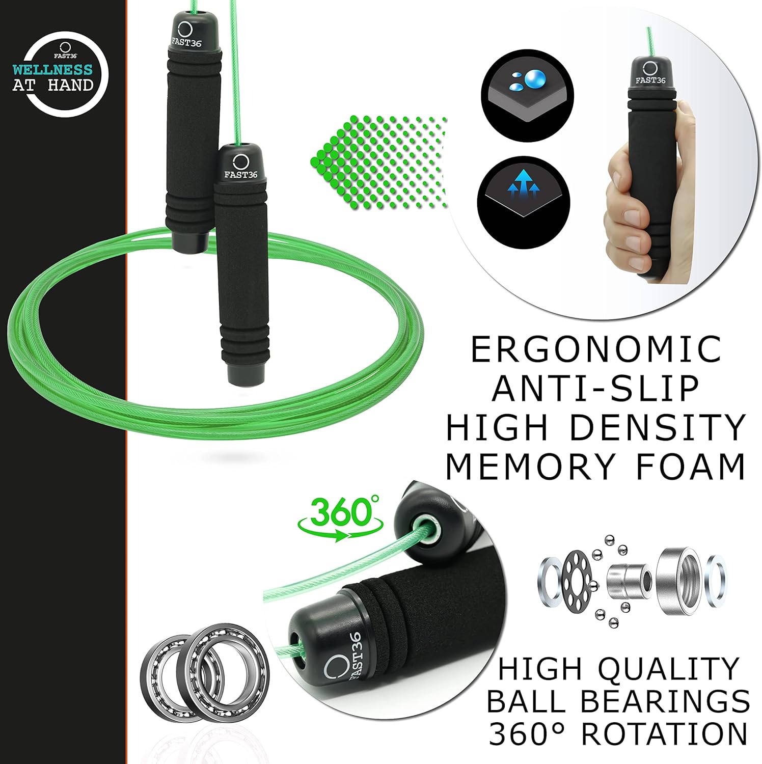 Fast36 Corda per Saltare Professionale Regolabile - immagine 4