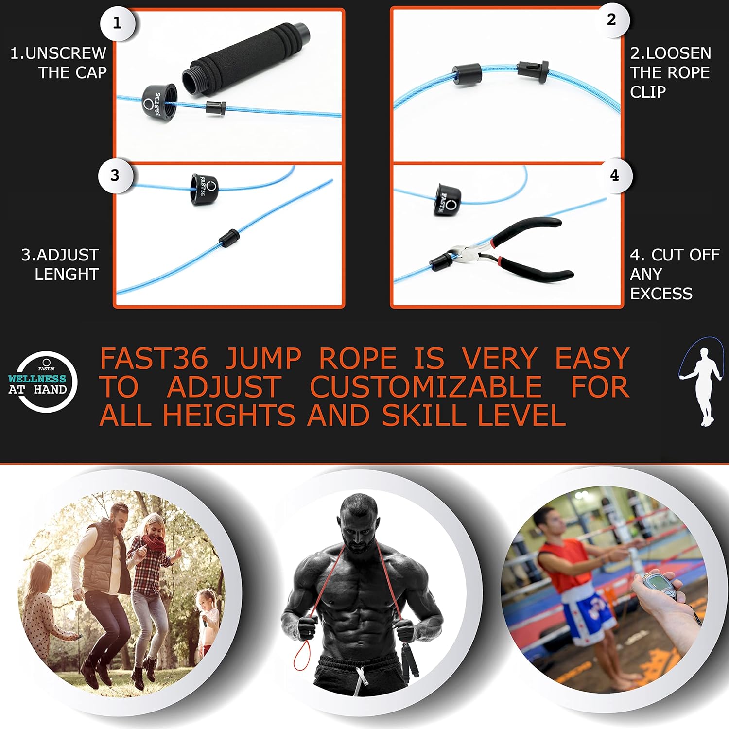 Fast36 Corda per Saltare Professionale Regolabile - immagine 6