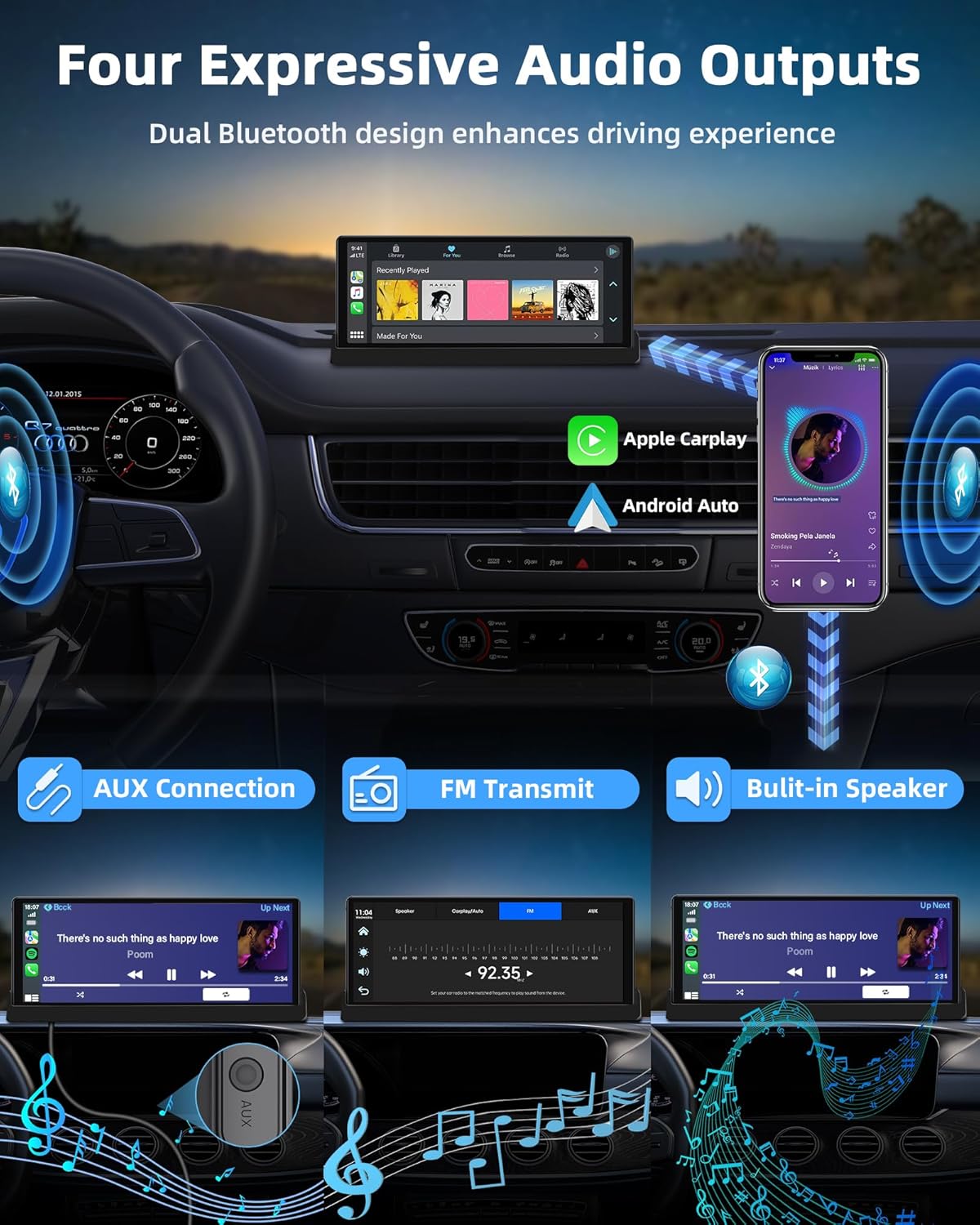 2026 Unique Schermo Carplay Android Auto 10,26 Pollici - immagine 6