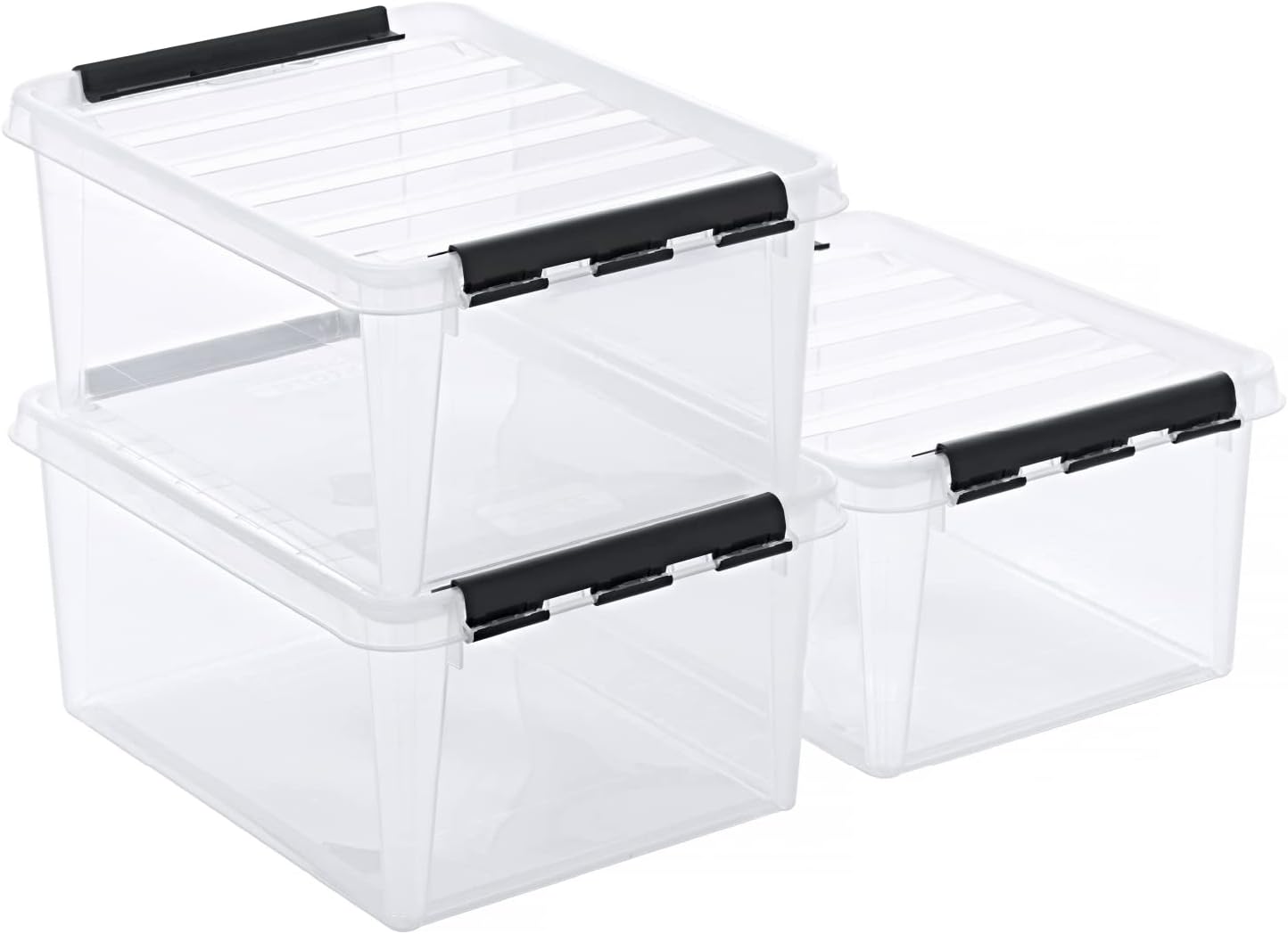 Smartstore Scatole Stoccaggio Trasparente 32L, Pacco da 3