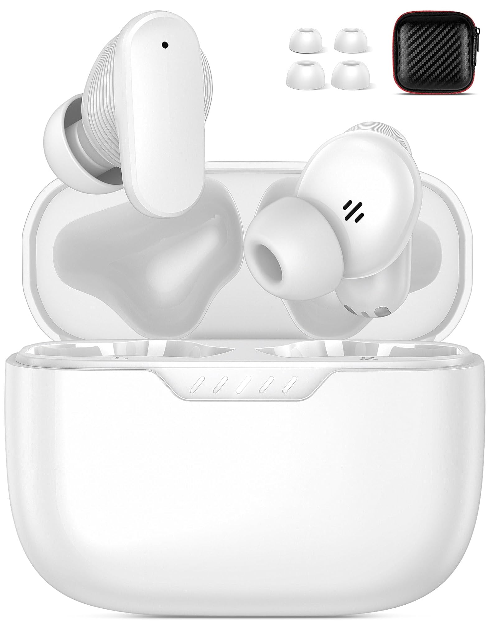 Cuffie Senza Filo Bluetooth 5.4 con Microfono, Bianco