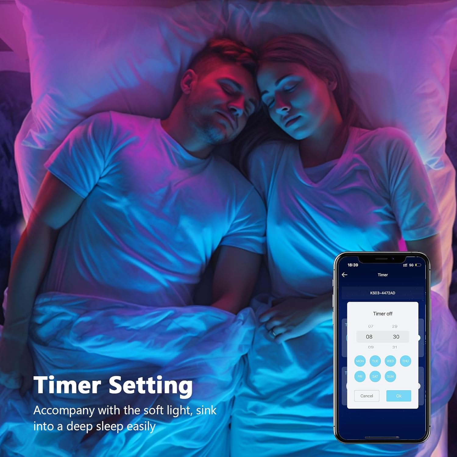 Striscia LED 30M Cambia Colore con APP Bluetooth - immagine 5