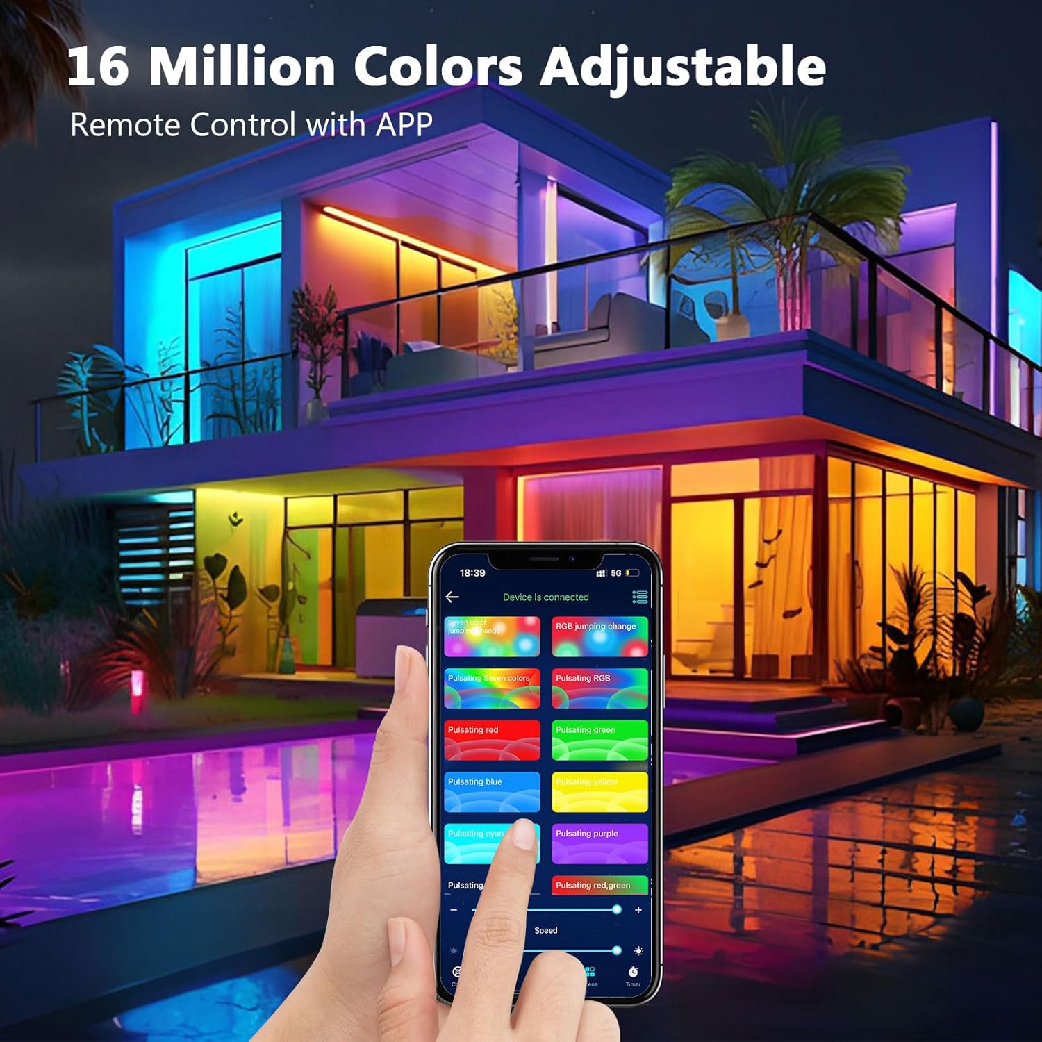 Striscia LED 30M Cambia Colore con APP Bluetooth - immagine 6
