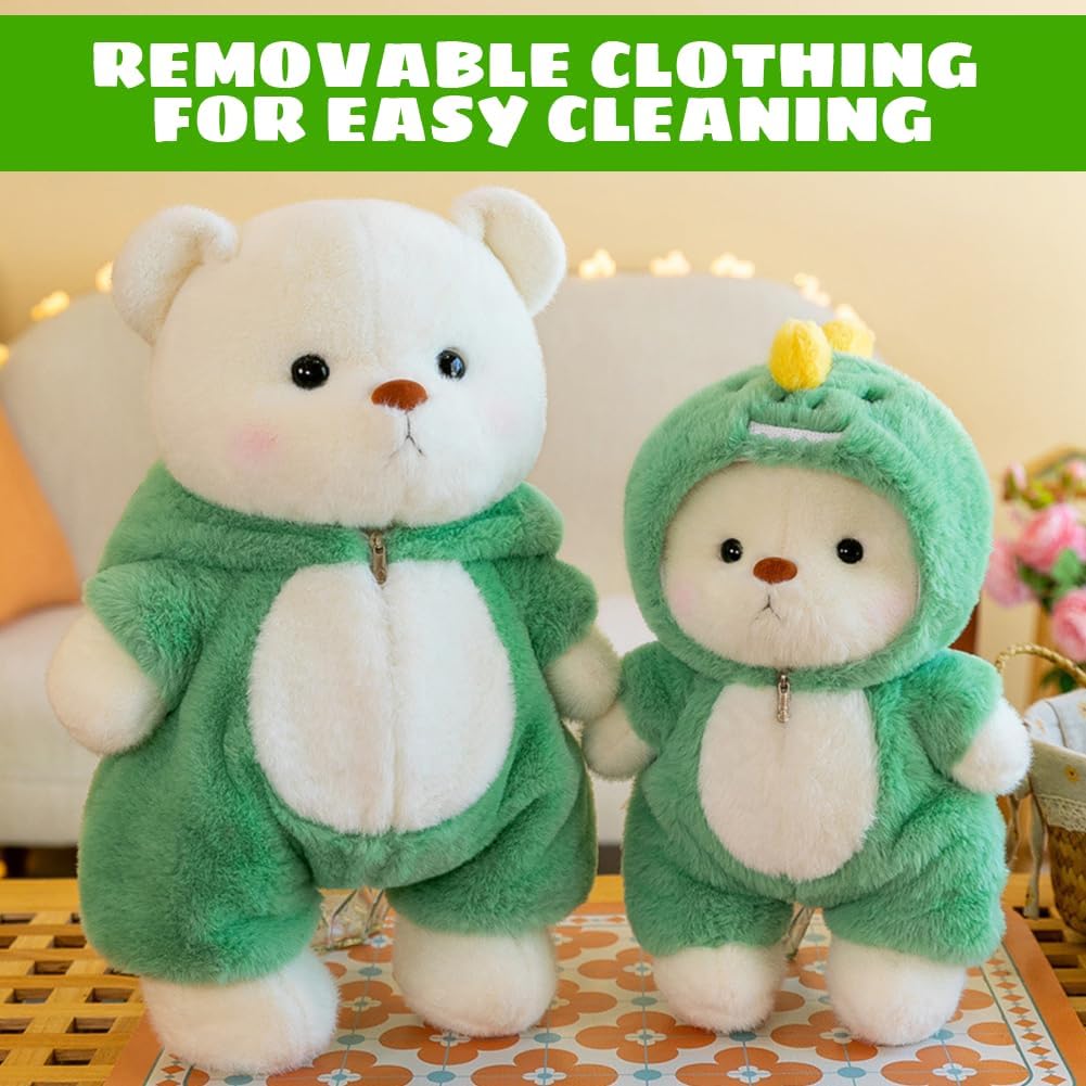 Orsetto di Peluche 40cm con Costume da Dinosauro - immagine 3