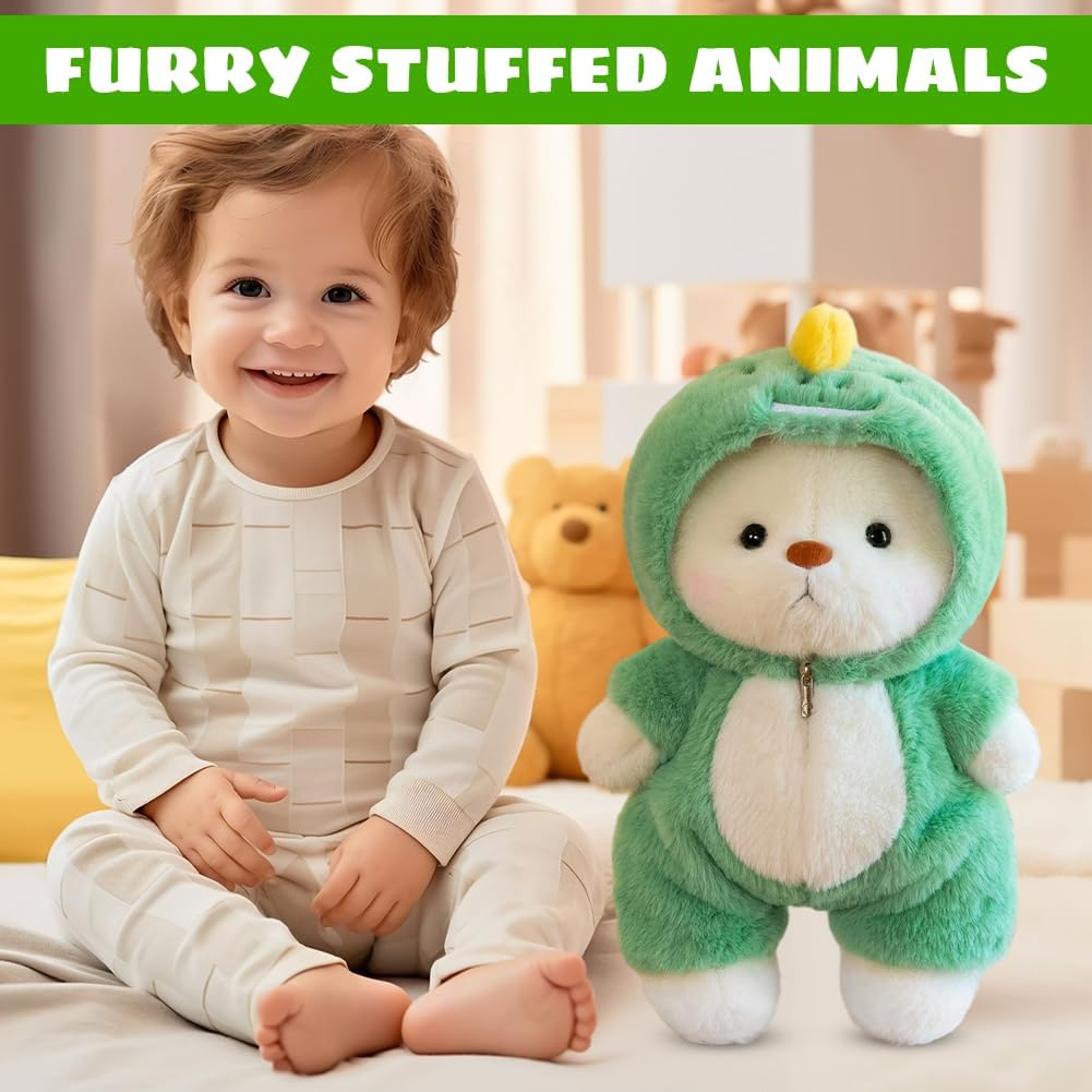 Orsetto di Peluche 40cm con Costume da Dinosauro - immagine 4