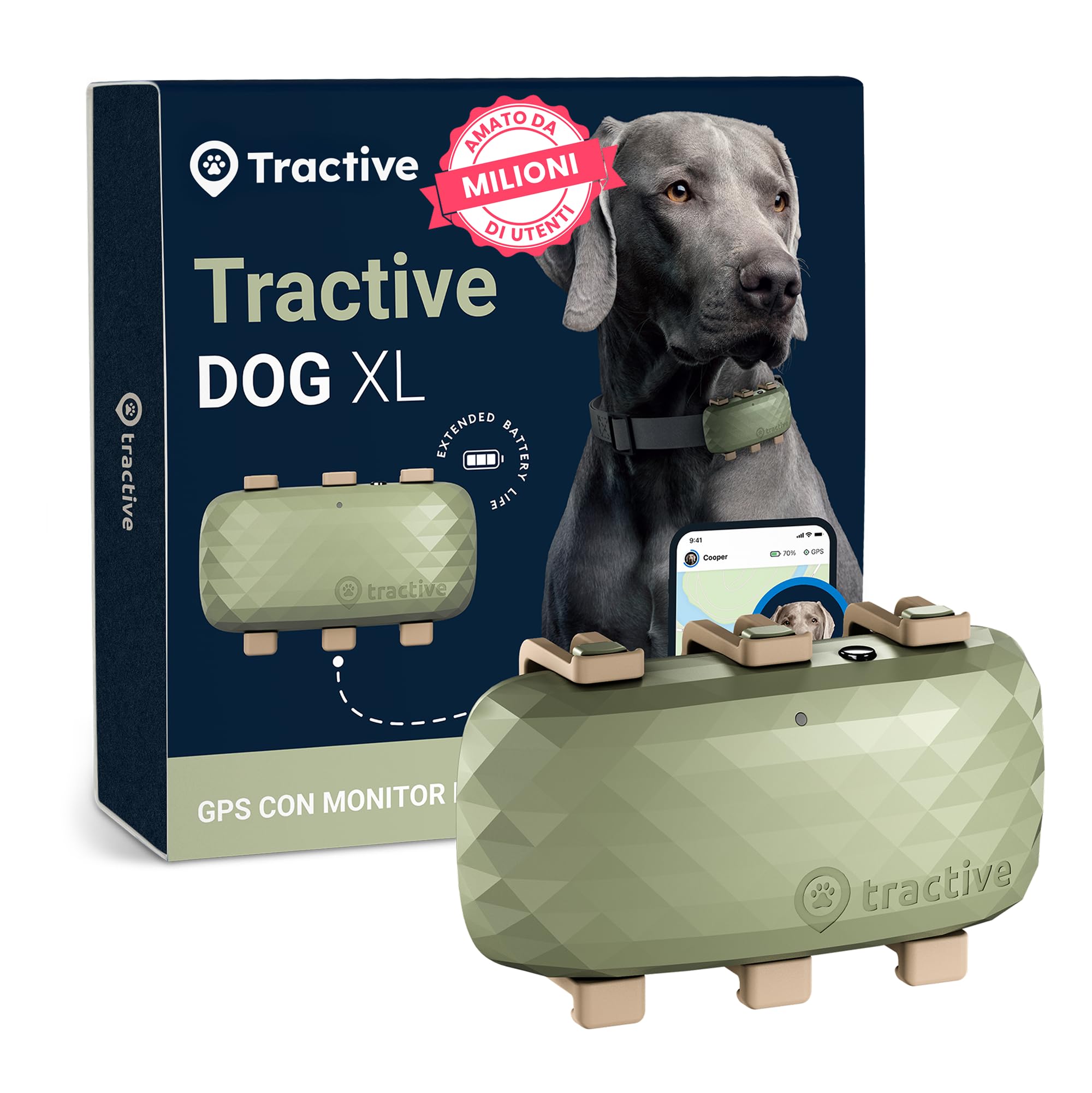 Tractive GPS per Cani XL - 1 Mese Autonomia