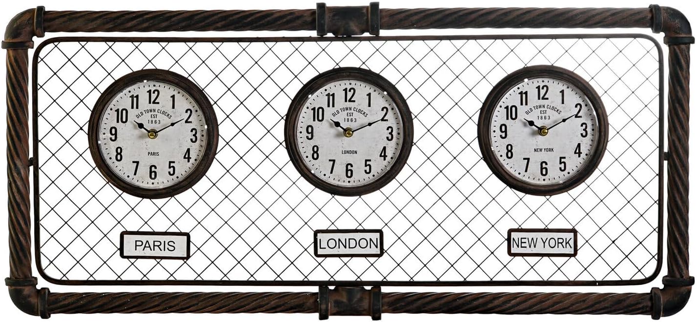 RELOJ PARED HIERRO PP 93X5X42 3 RELOJE ENVEJECIDO - immagine 1