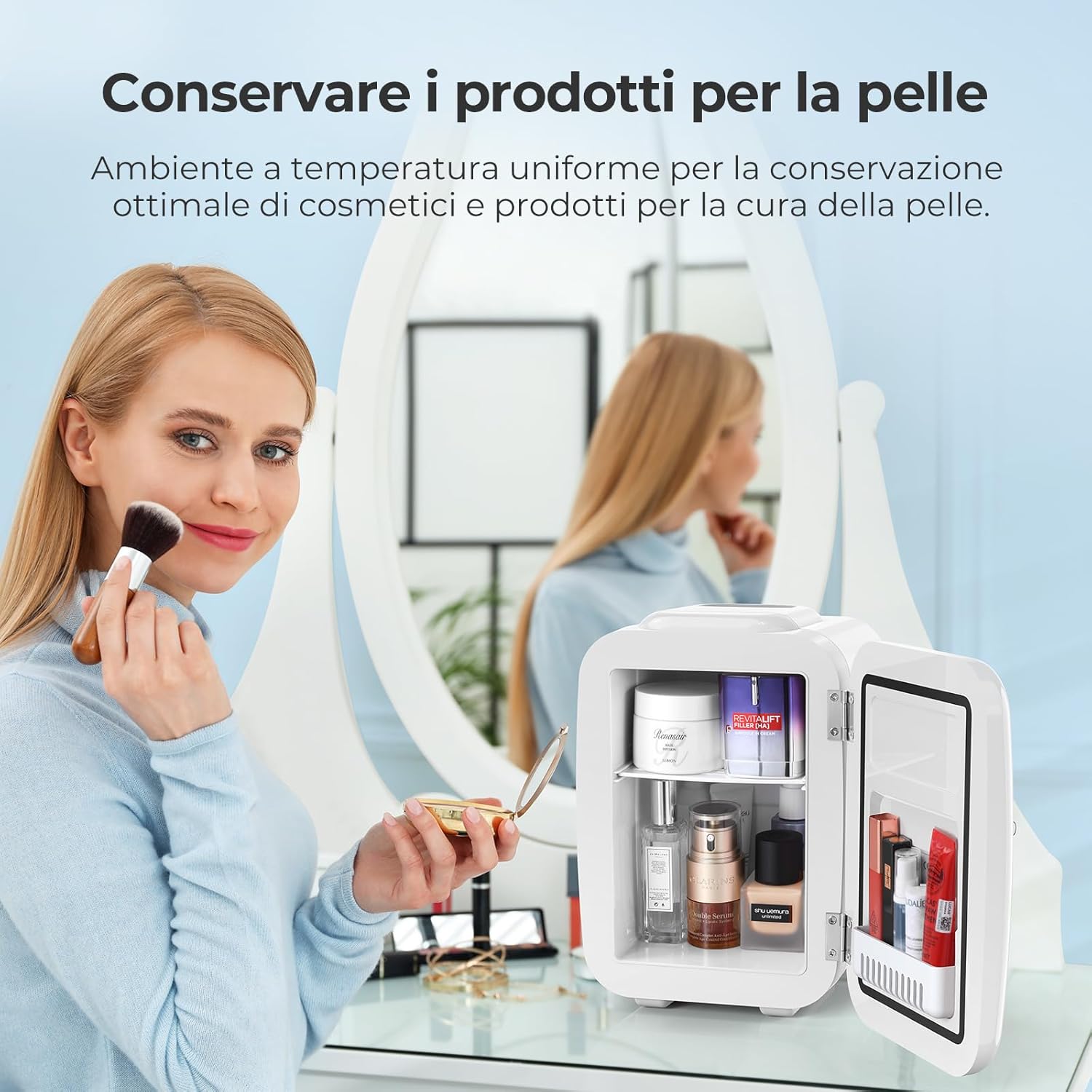 Yashe Mini Frigo da Camera 4L, Bianco - immagine 8