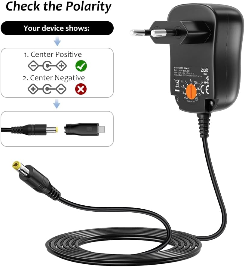 Zolt Alimentatore Universale CA-CC 12W 1A | Velz