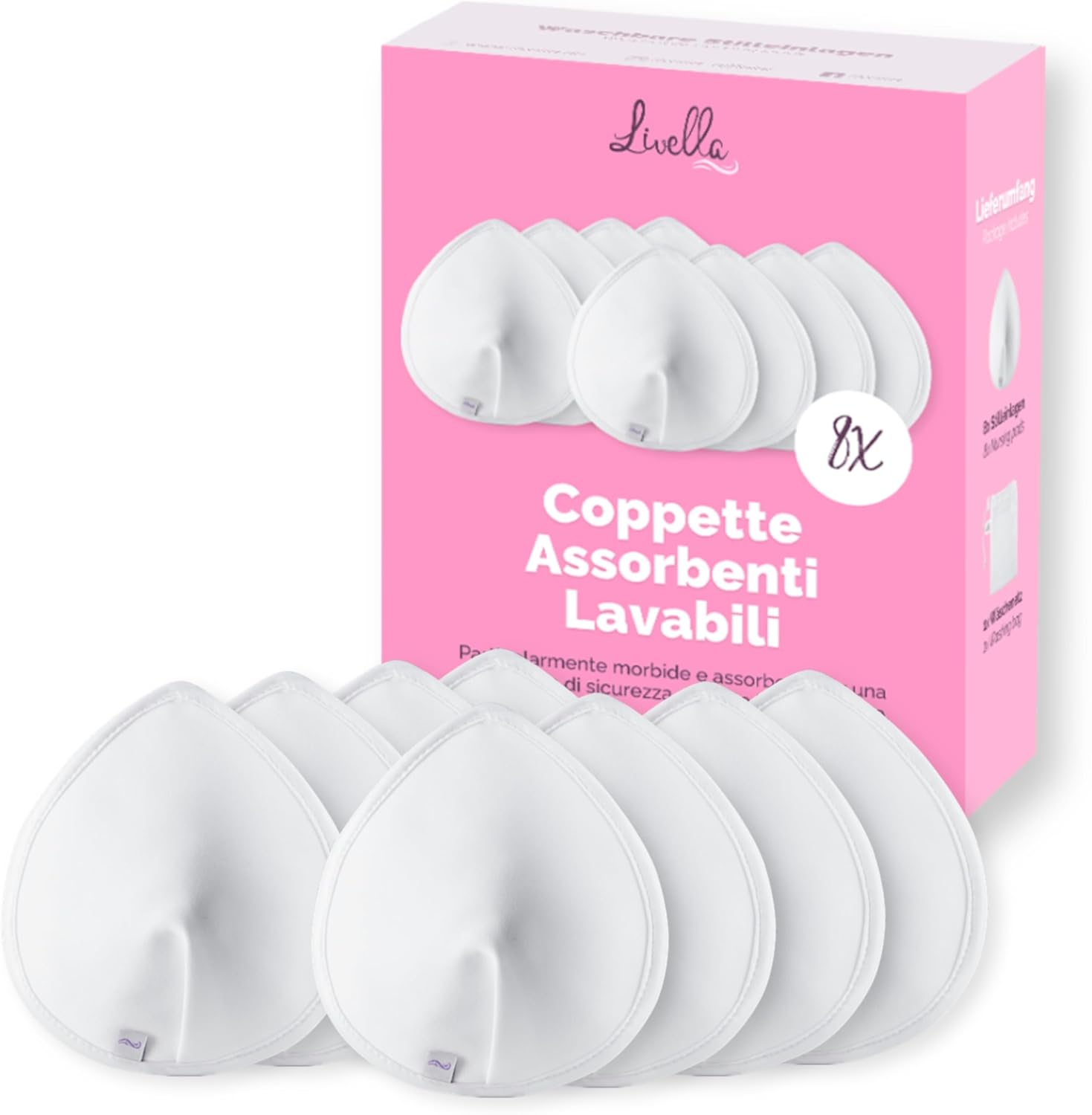Coppette Assorbilatte Livella (8 pz) Riutilizzabili - immagine 1